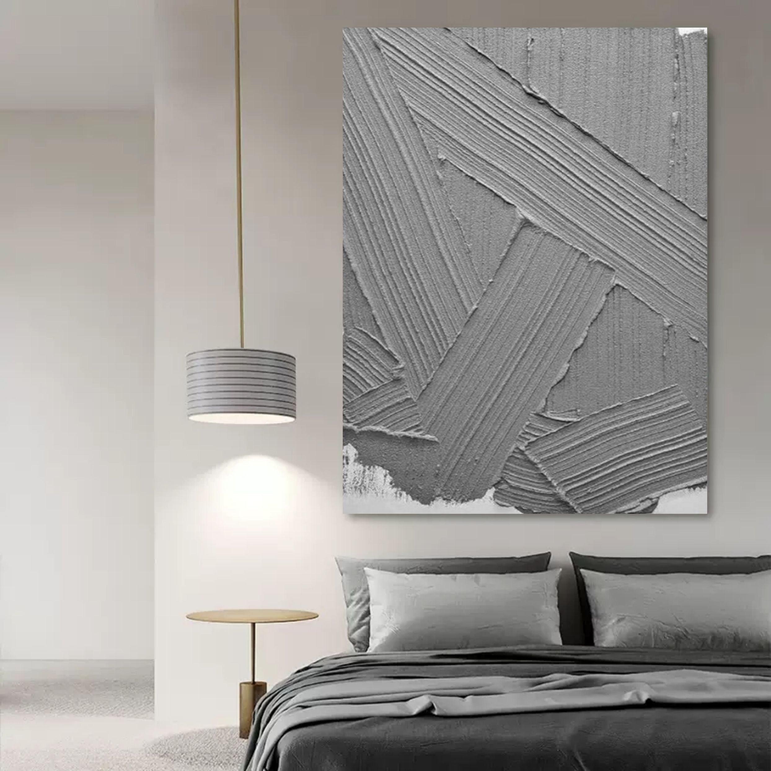 Wall Art Square Abstract Cross-Hatch Charcoal