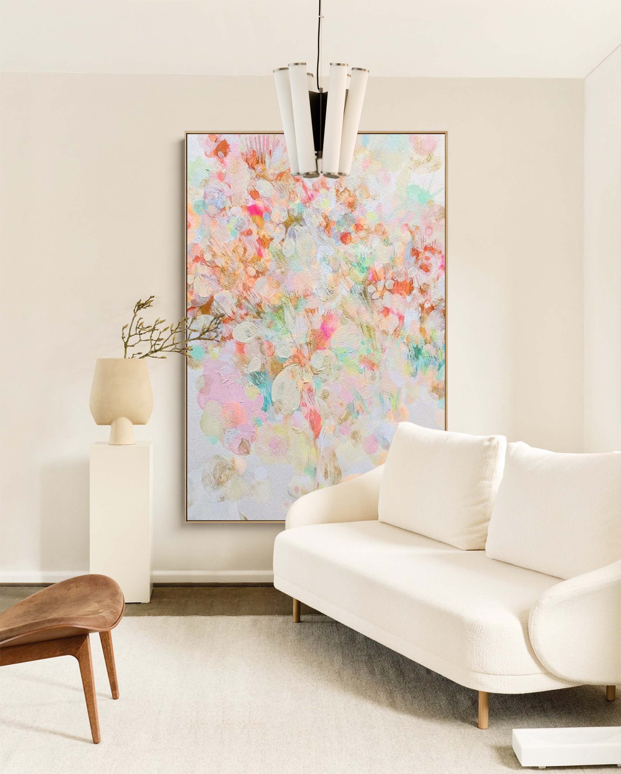 Wall Art Abstract Soft Pastel Tone Collage Dreamy