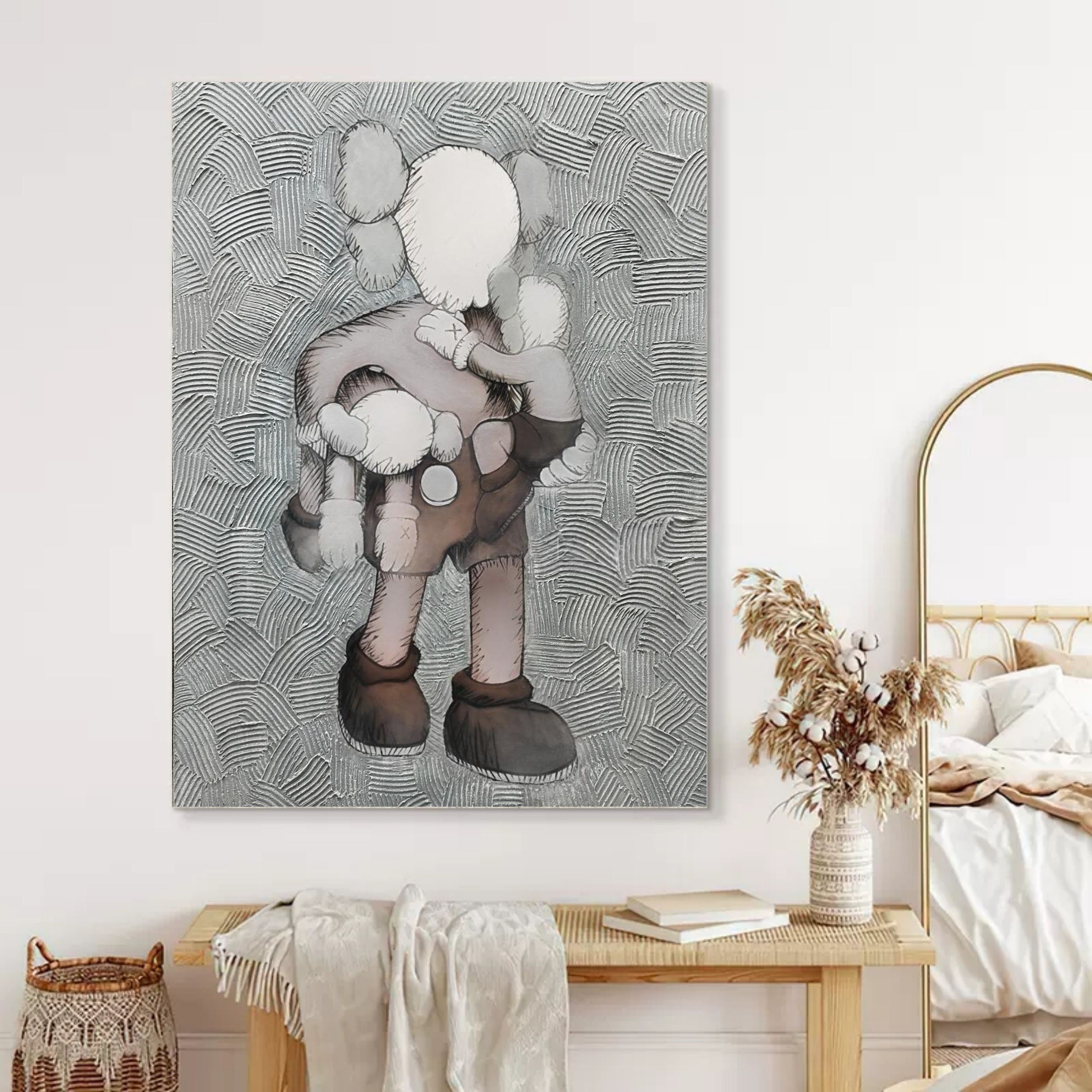 Wall Art Vertical Textured Cartoon Character Scene