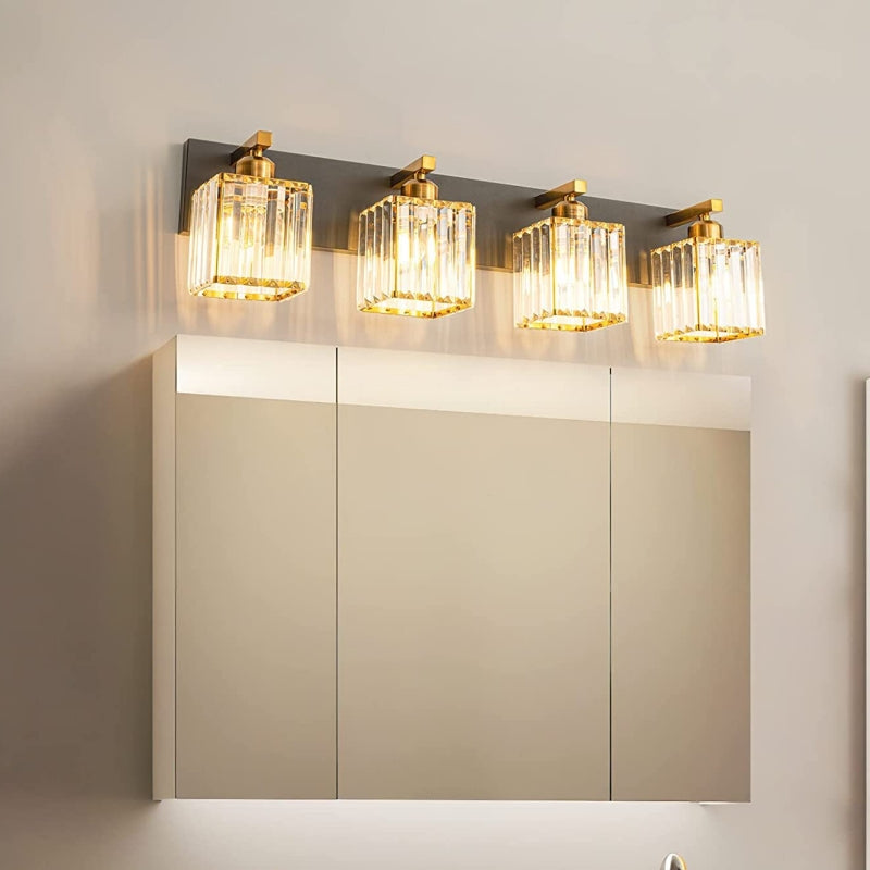 Kristy Vintage LED Metal/Crystal Wall Lamp For Mirror, Gold - Neutralighting