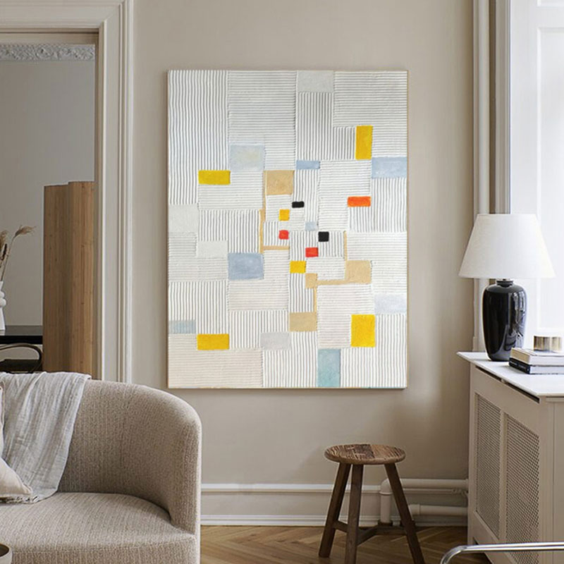 Modern Geometric Line Abstract Canvas Wall Art