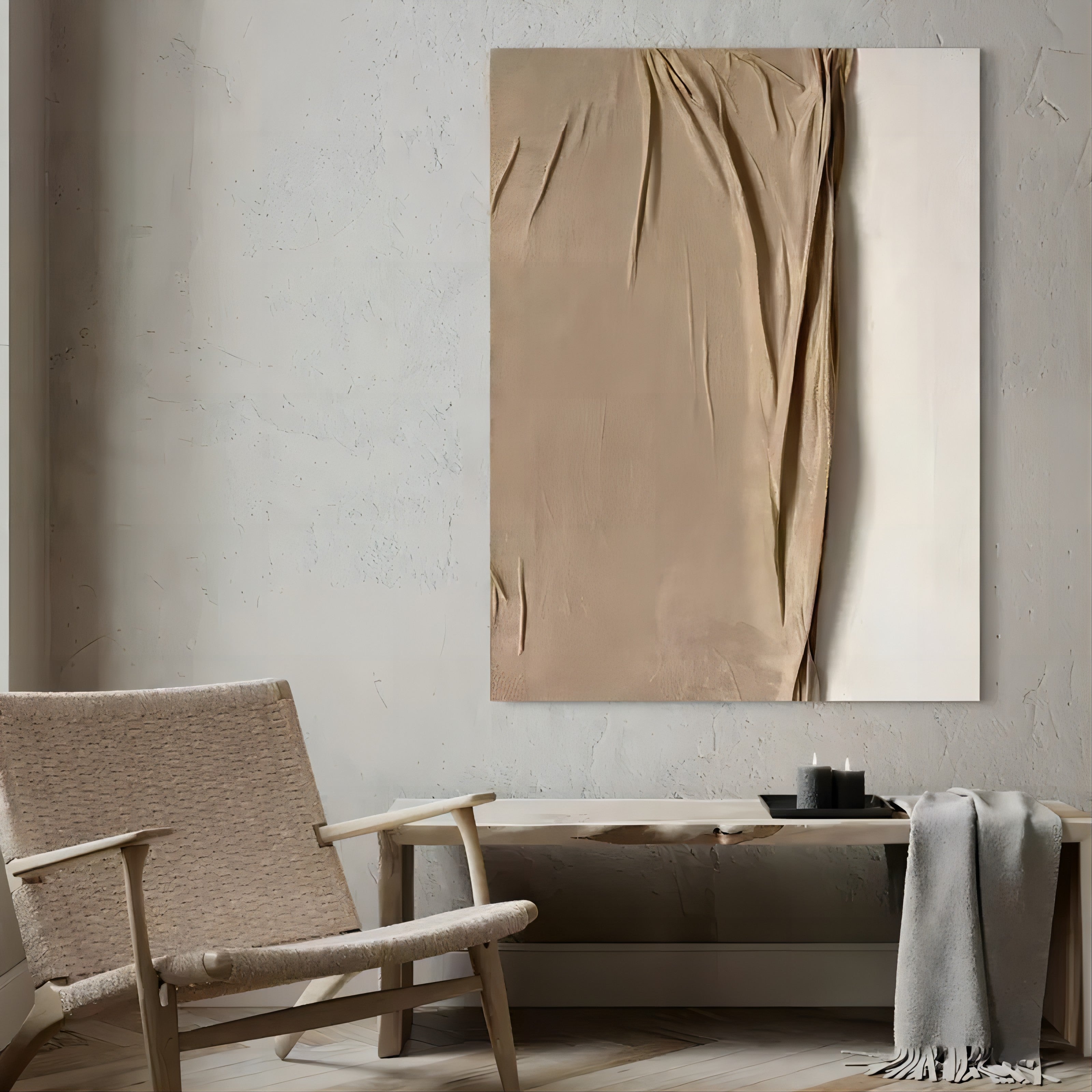 Wall Art Minimalist Warm Serene Fabric