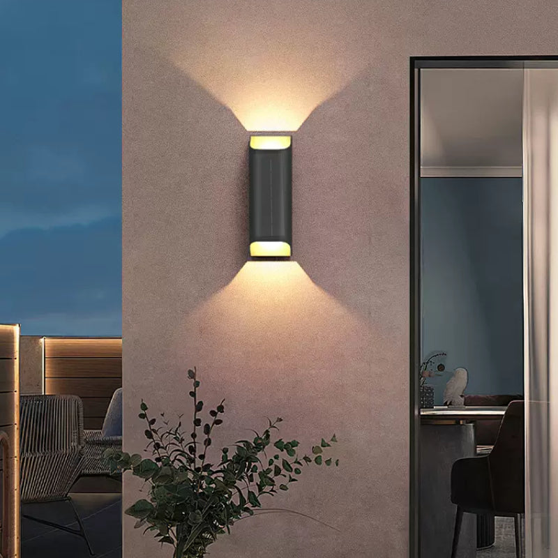 Ray Modern Solar Up Down Metal Outdoor Wall Lamp, Balck - Neutralighting