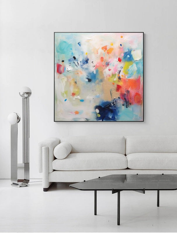 Colorful Abstract Pastel Canvas Oil Painting