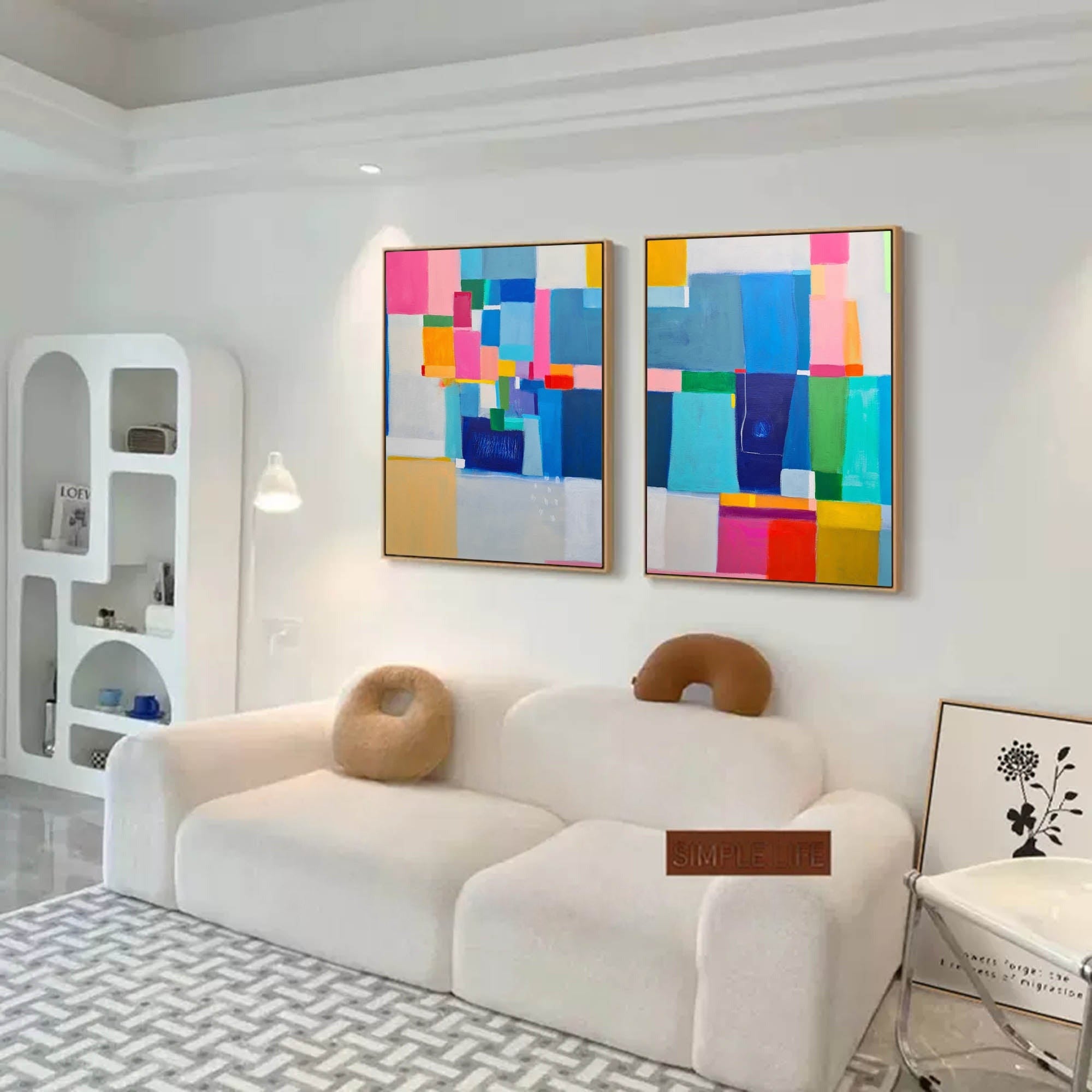 Wall Art Abstract Geometric Color Block Lyrical