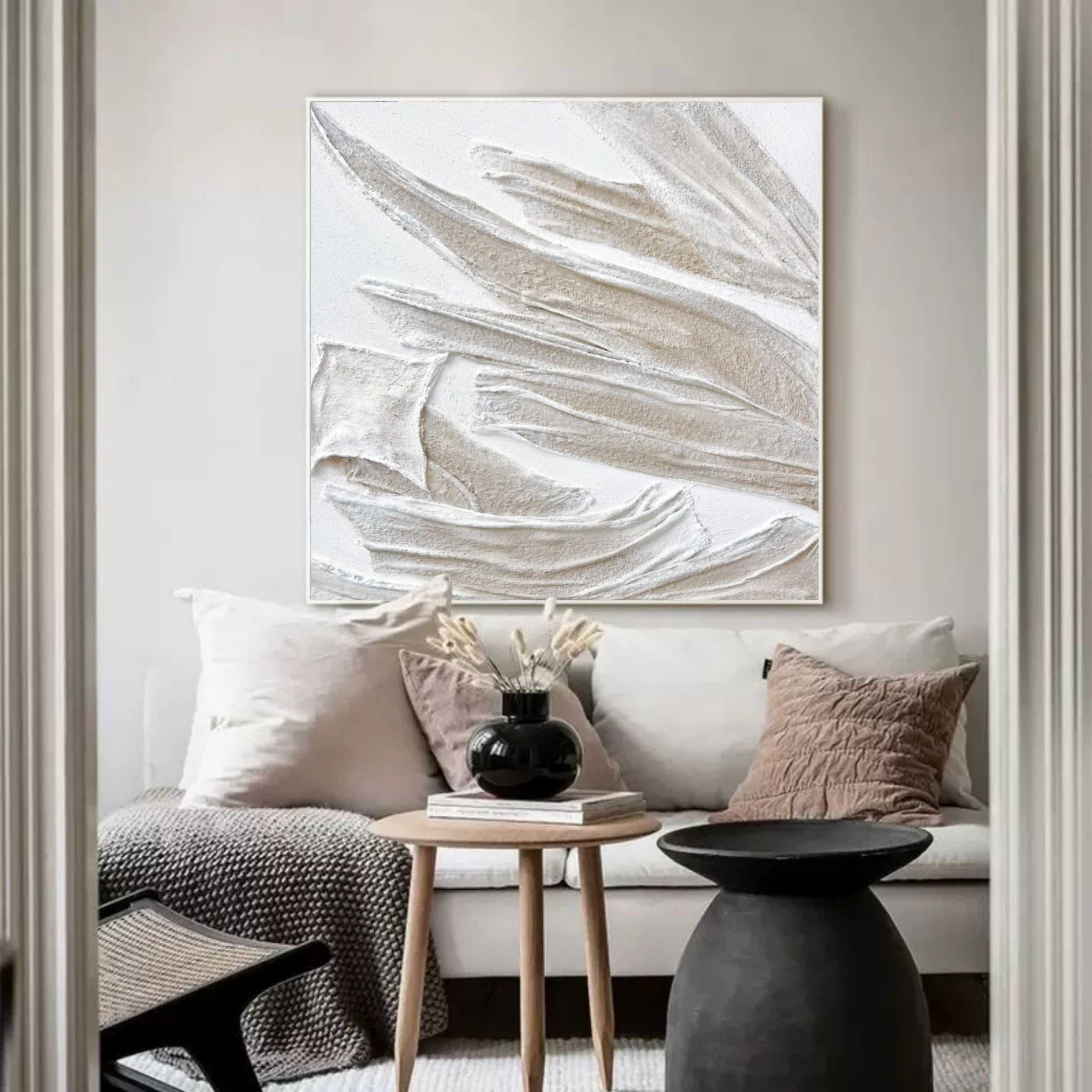 Wall Art Plaster Minimalist Organic Flow