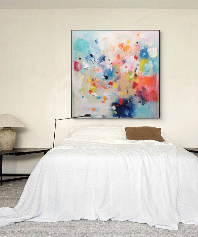 Colorful Abstract Pastel Canvas Oil Painting