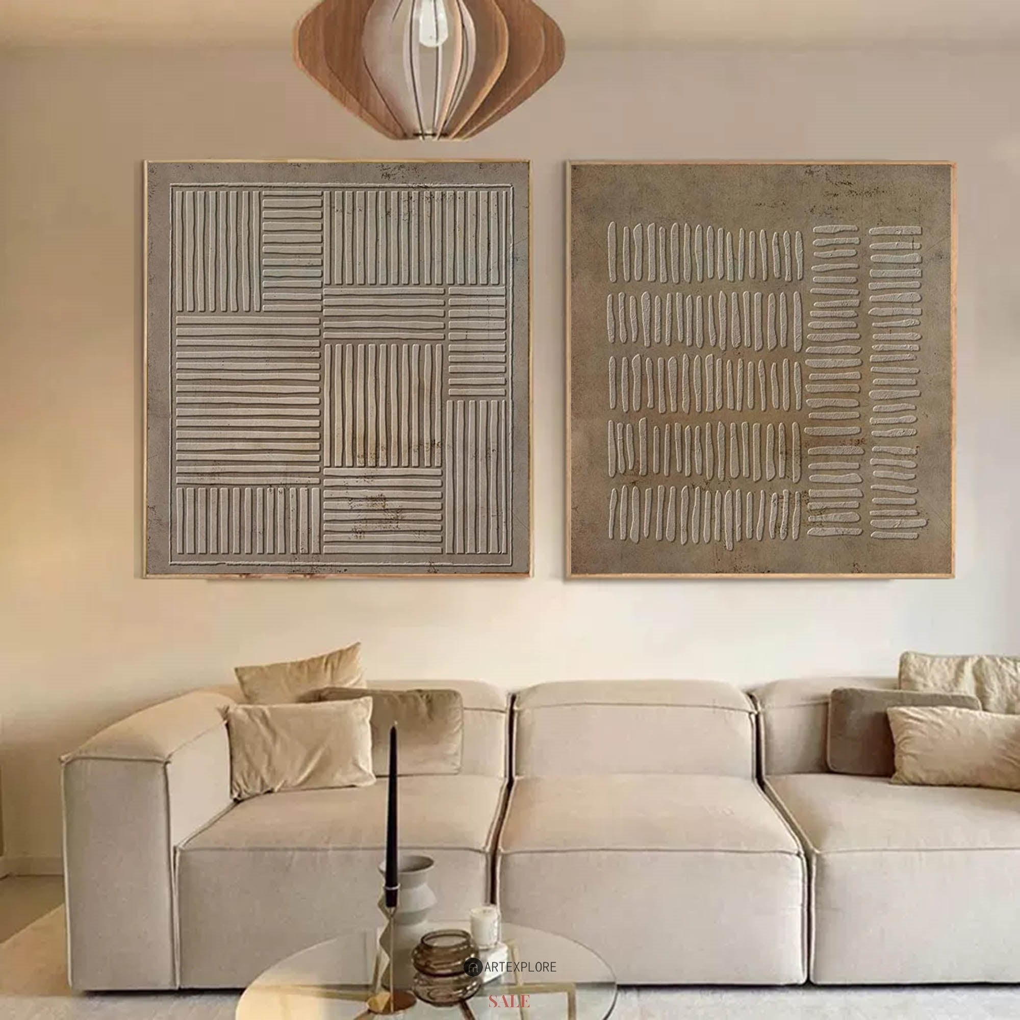 Set of 2 Abstract Art ABAO49 - Neutralighting