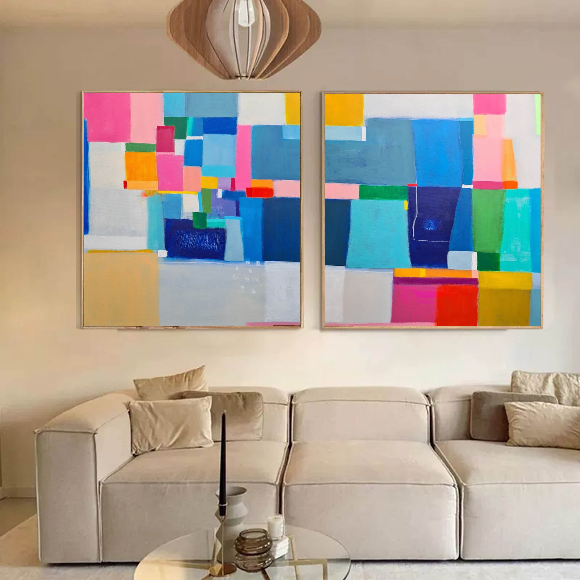 Wall Art Abstract Geometric Color Block Lyrical