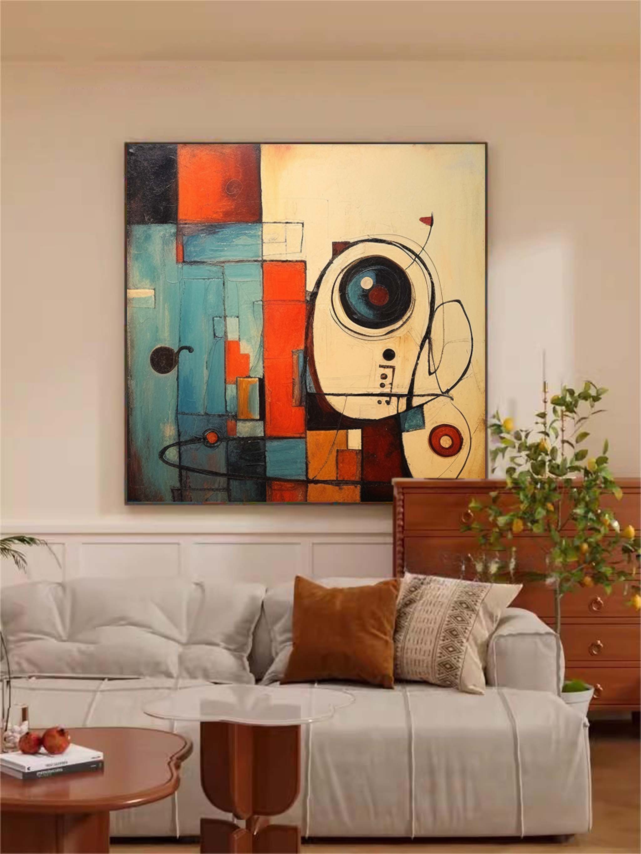 Wall Art Geometric Abstract Retro Futurism