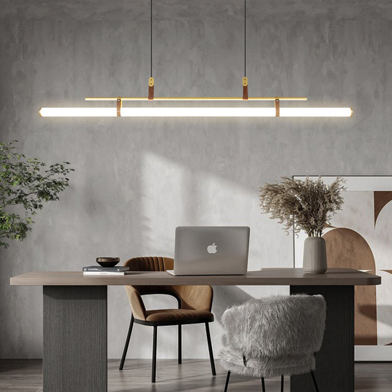 Inari Modern Linear Metal Pendant Light,Black/Gold - Neutralighting
