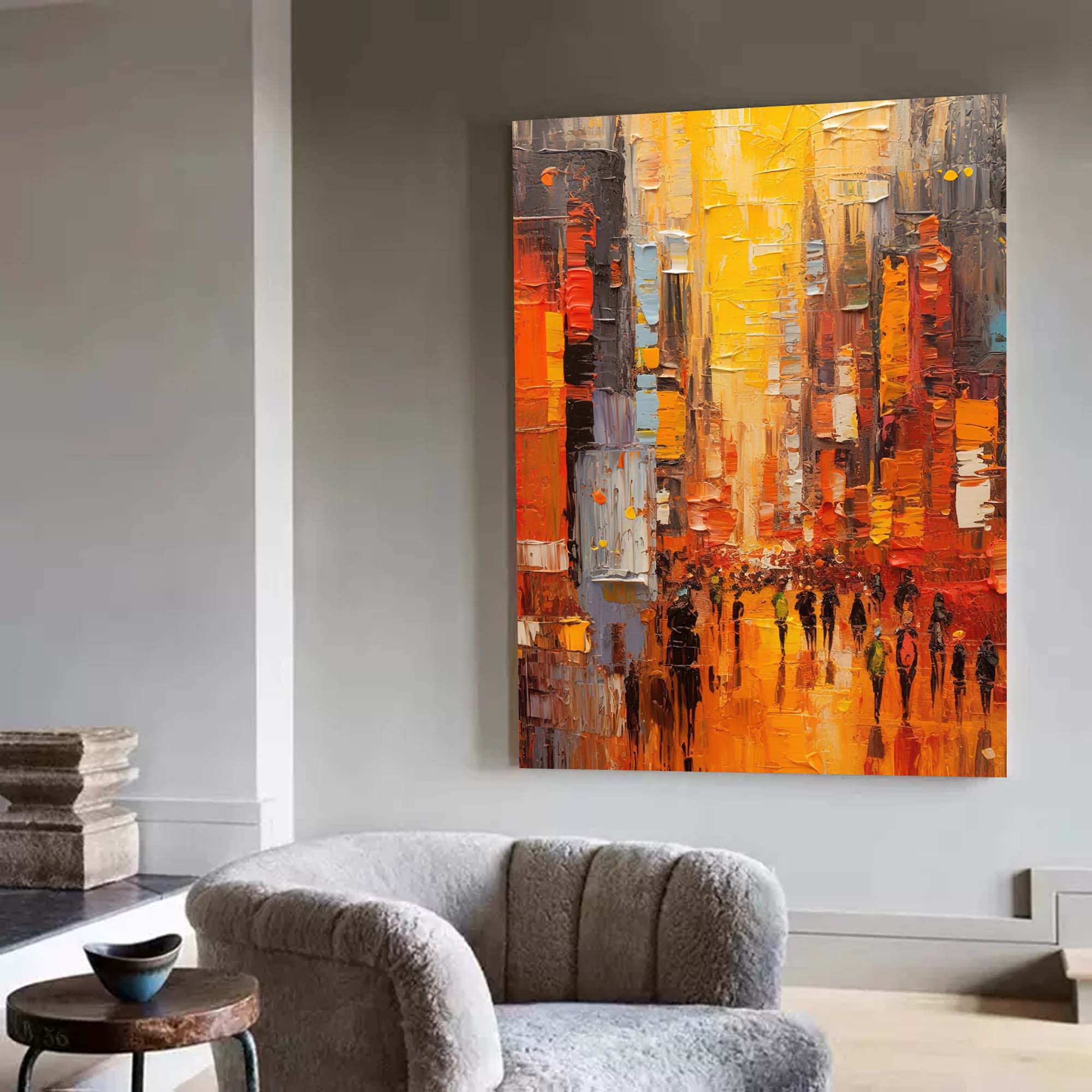 Wall Art Architecture Impasto Modern Urban