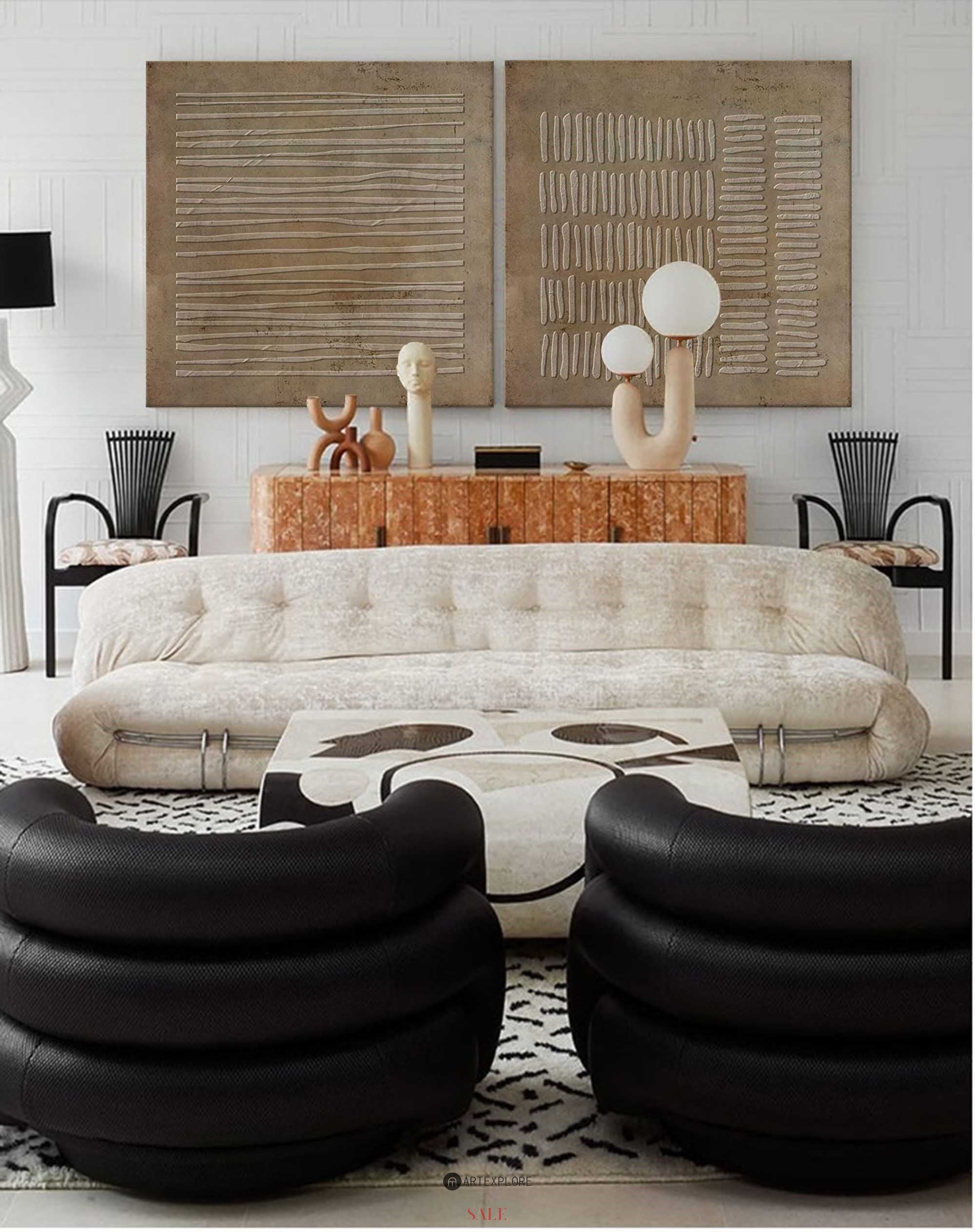 Set of 2 Abstract Art ABAO50 - Neutralighting