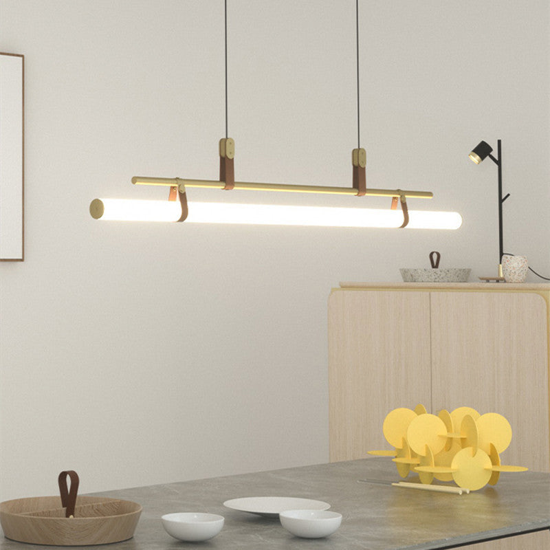 Inari Modern Linear Metal Pendant Light,Black/Gold - Neutralighting