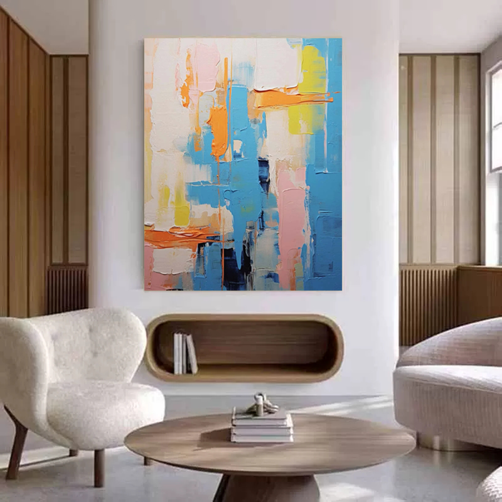 Abstract Canvas Art AB039 - Neutralighting