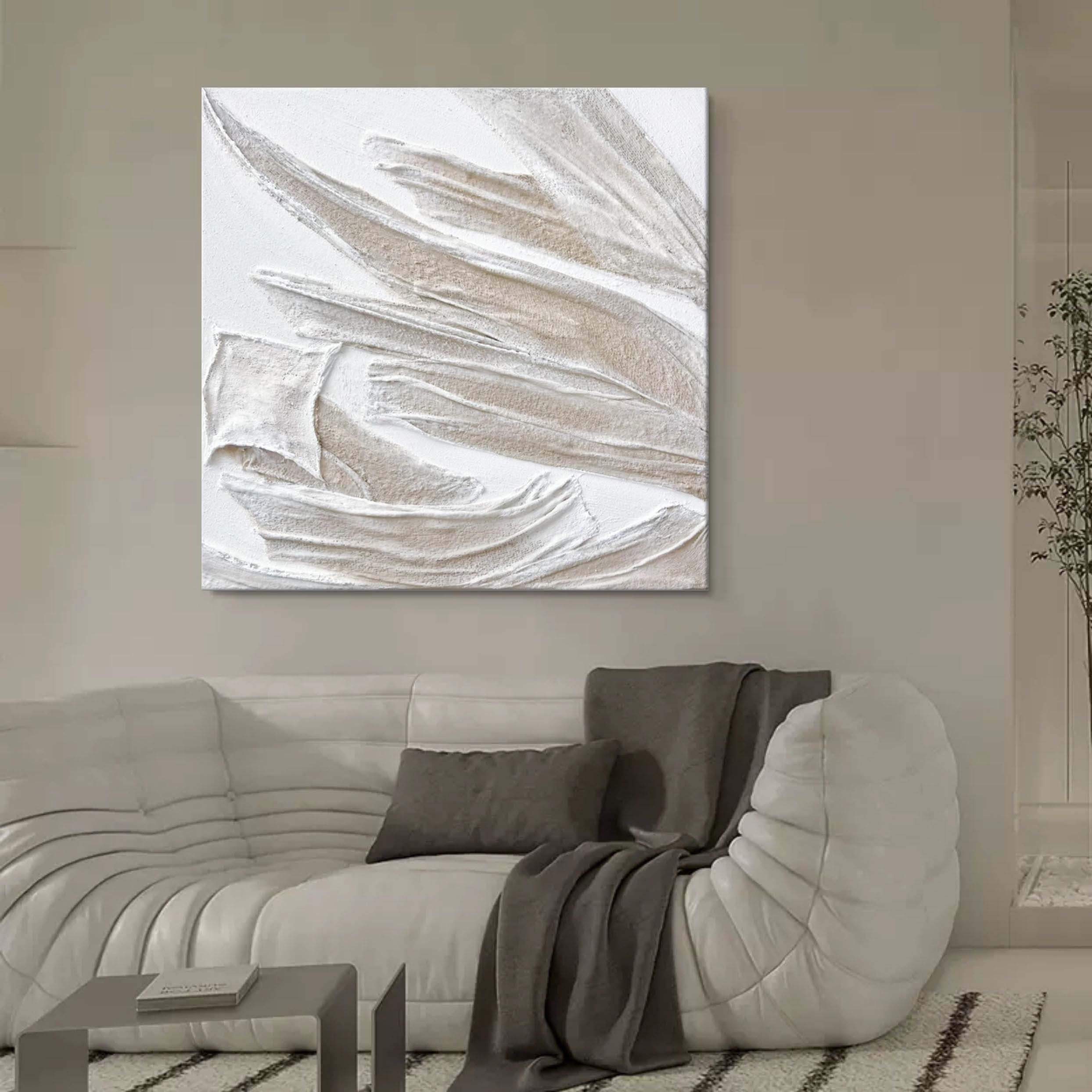 Wall Art Plaster Minimalist Organic Flow