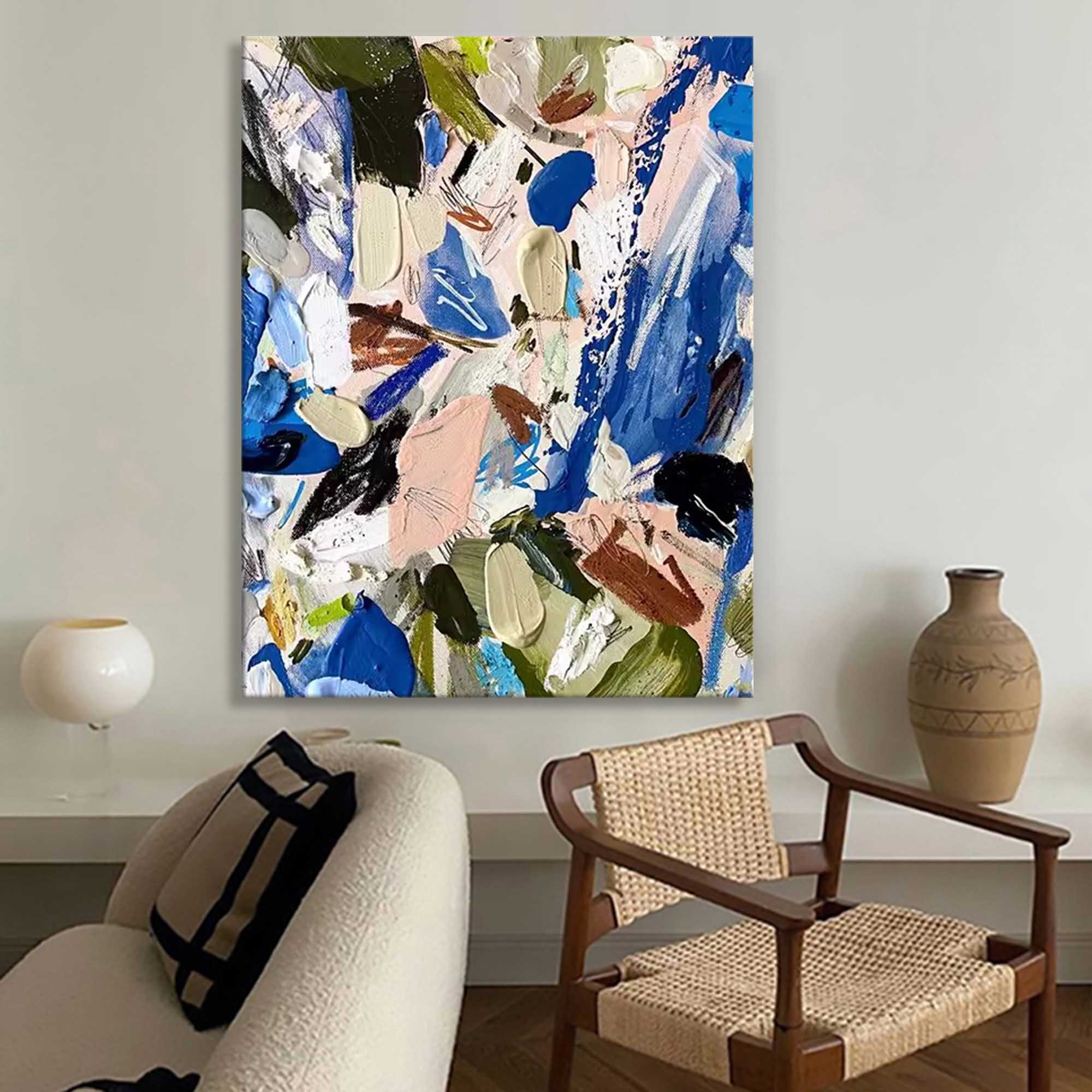 Wall Art Abstract Cobalt Fragments