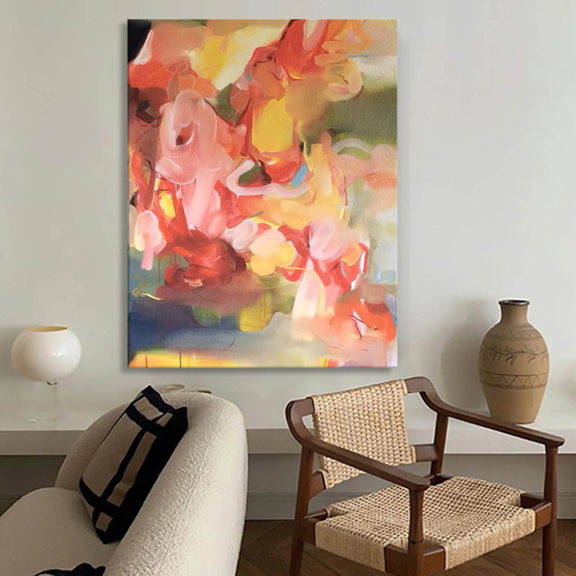 Vibrant Impasto Abstract Floral Canvas Wall Art
