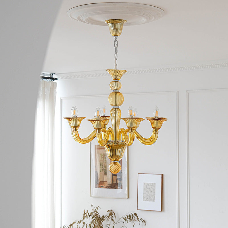 Silva Chandelier Retro Glass Yellow&Green&Clear - Neutralighting