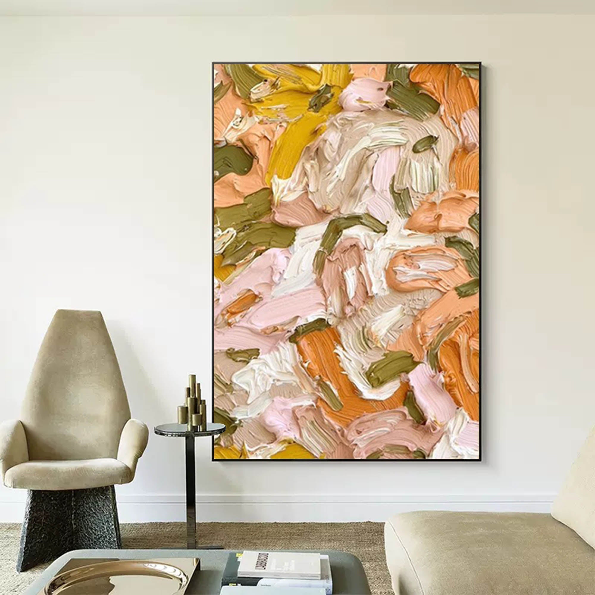 Earthy Marble Abstract Canvas Wall Art