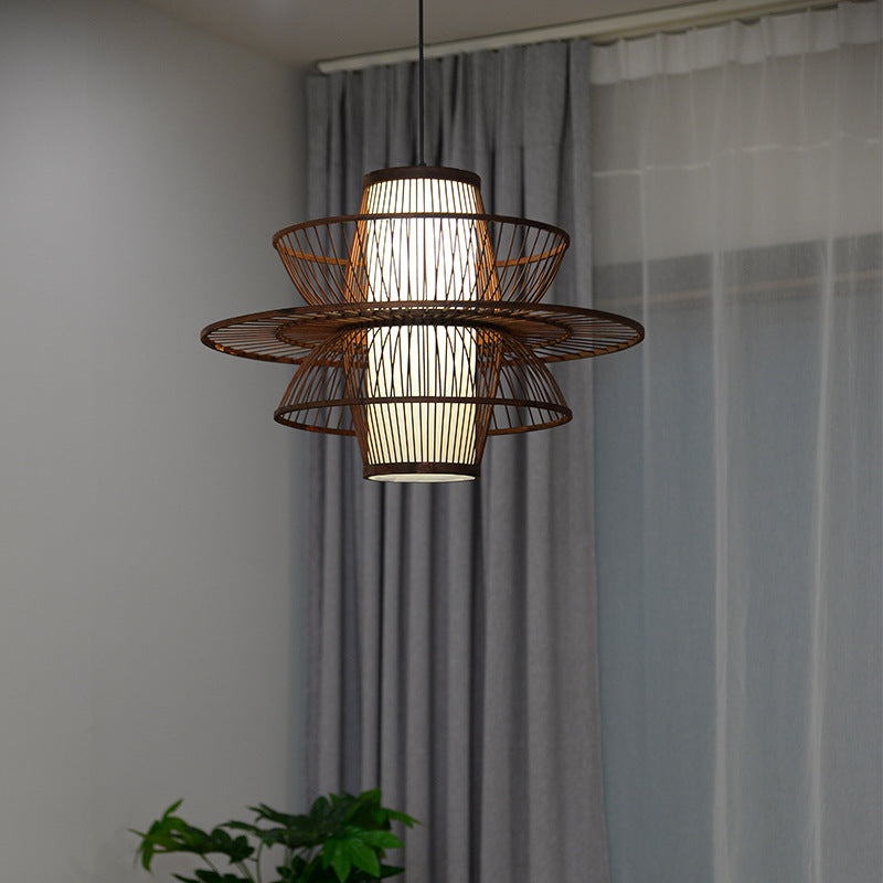 Muto Lotus-Shaped Rattan Pendant Light - Neutralighting