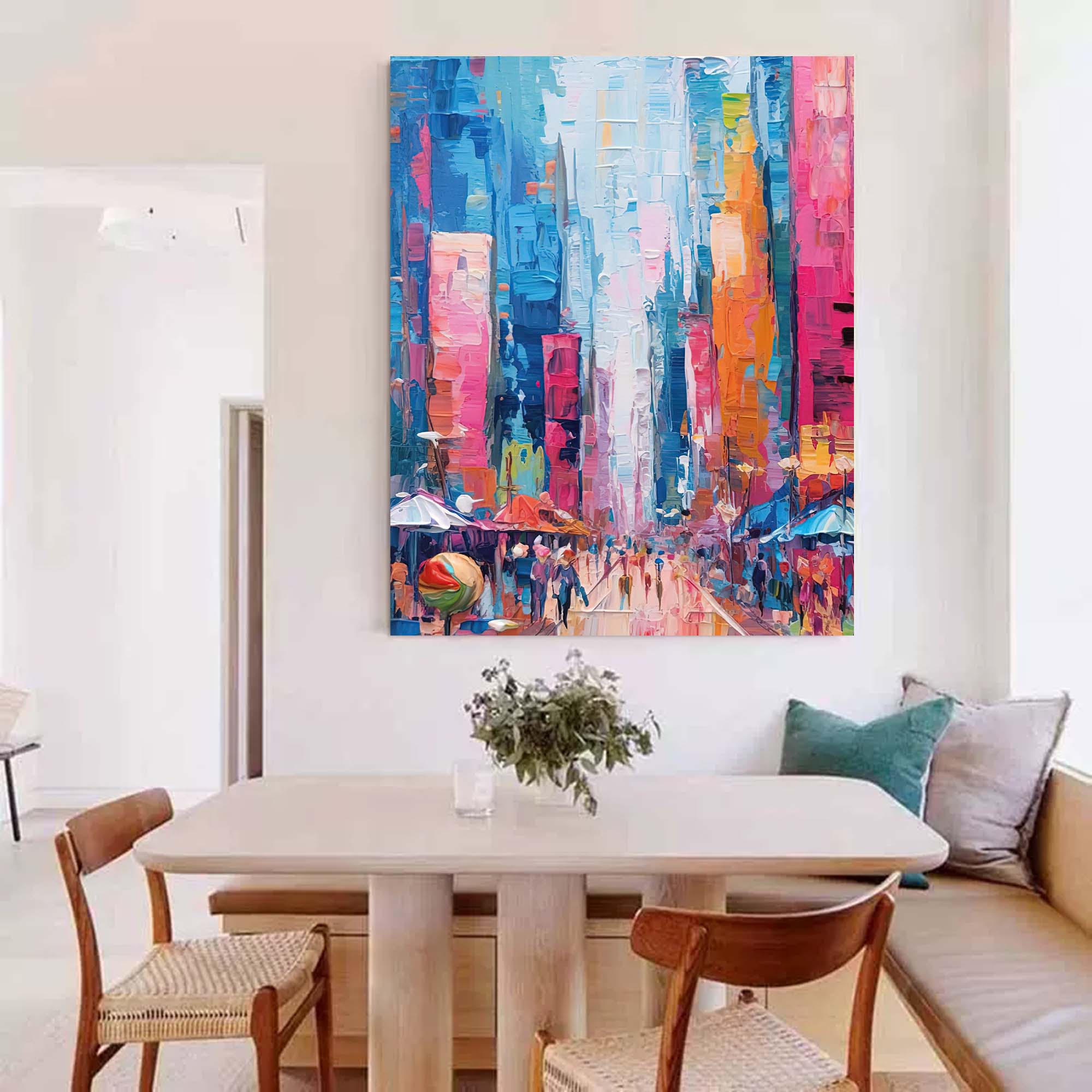 Wall Art Architecture Dopamine Colorful City Street