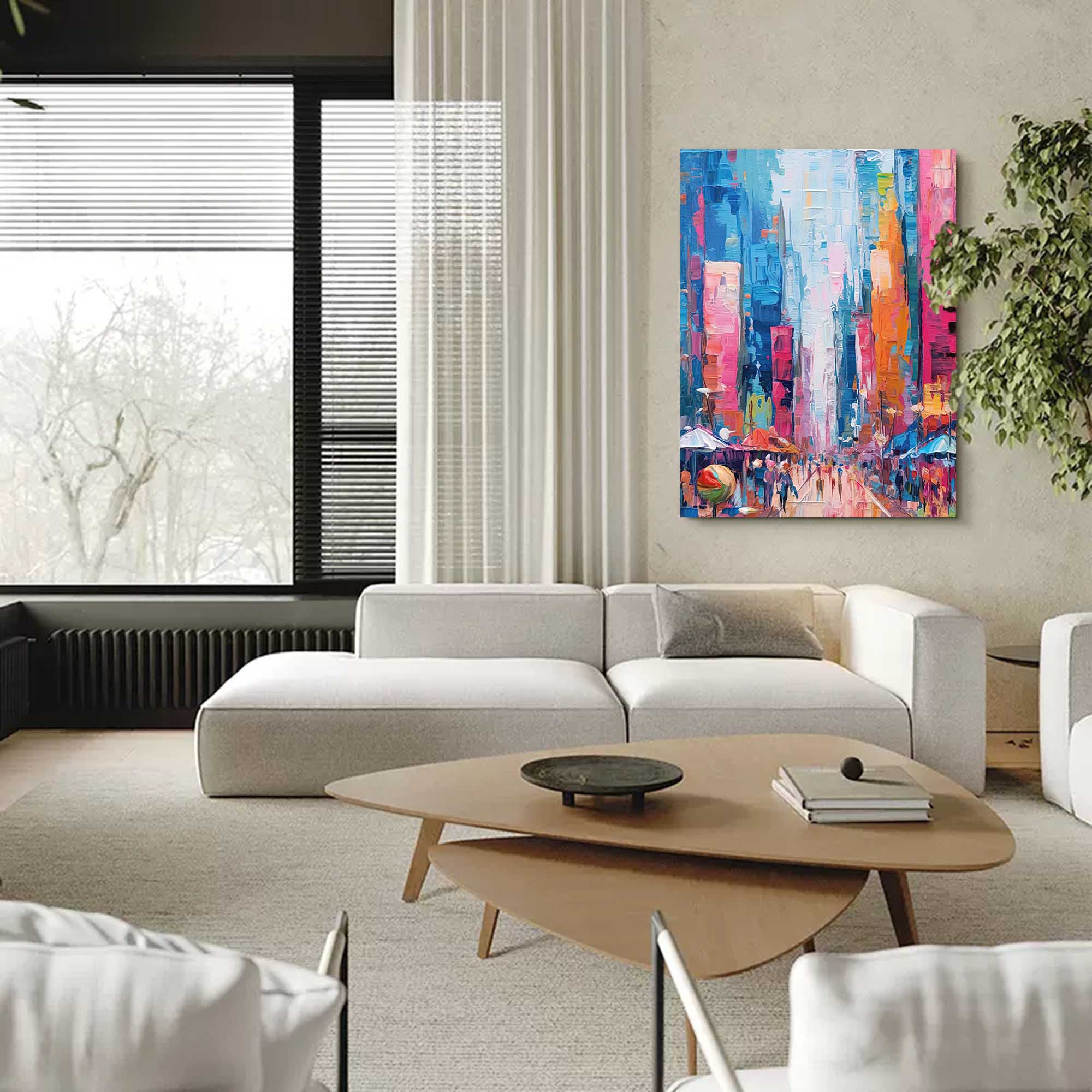Wall Art Architecture Dopamine Colorful City Street