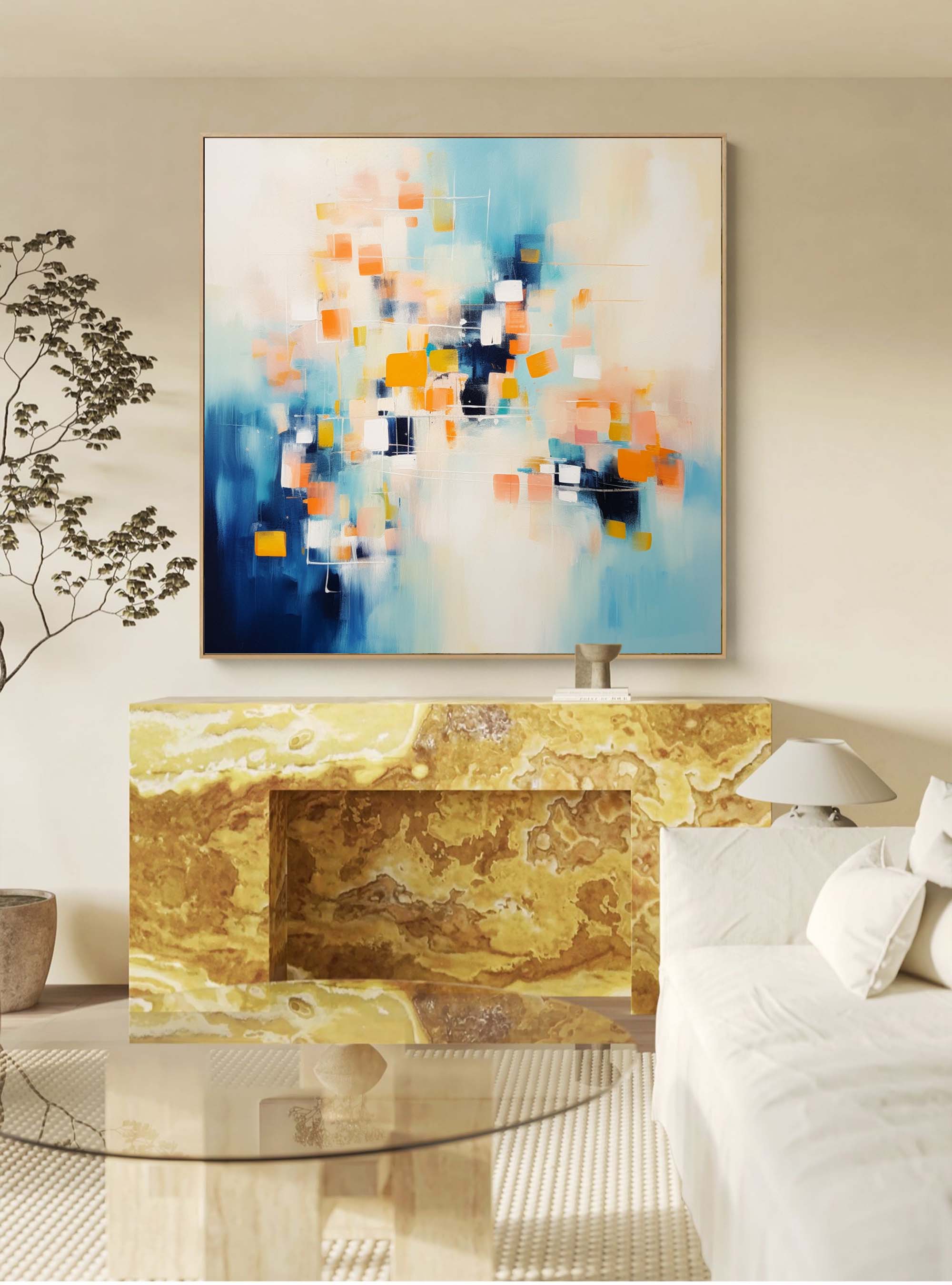 Abstract Canvas Art AB225 - Neutralighting