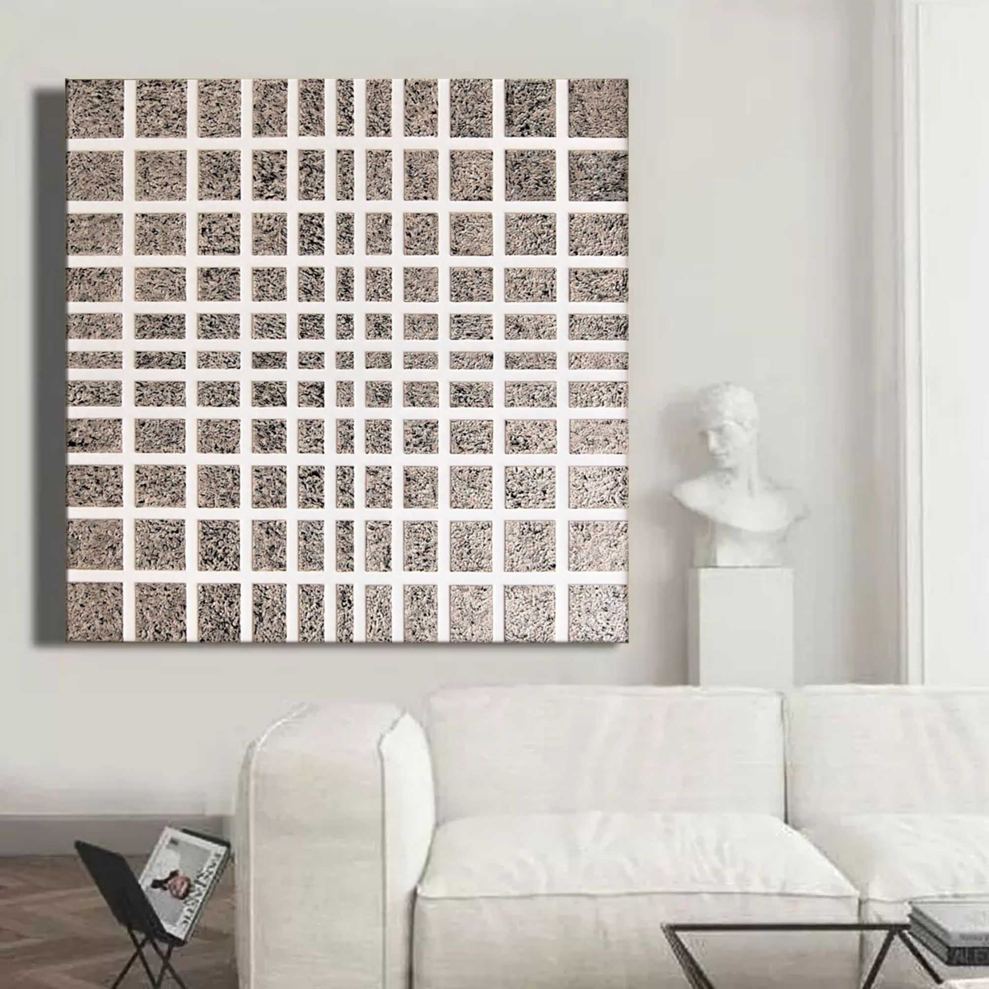 Wall Art Square Abstract Textured Grid