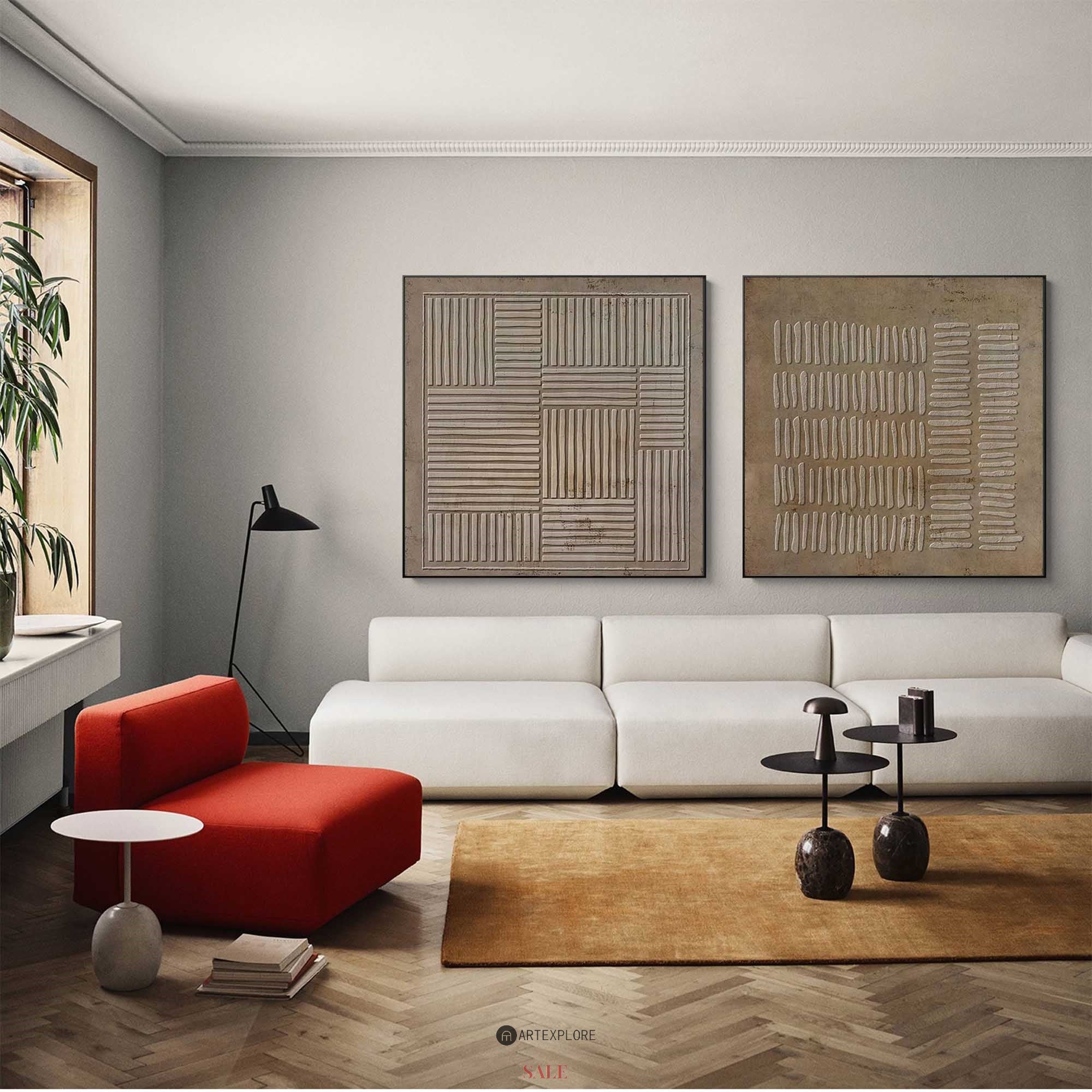 Set of 2 Abstract Art ABAO49 - Neutralighting