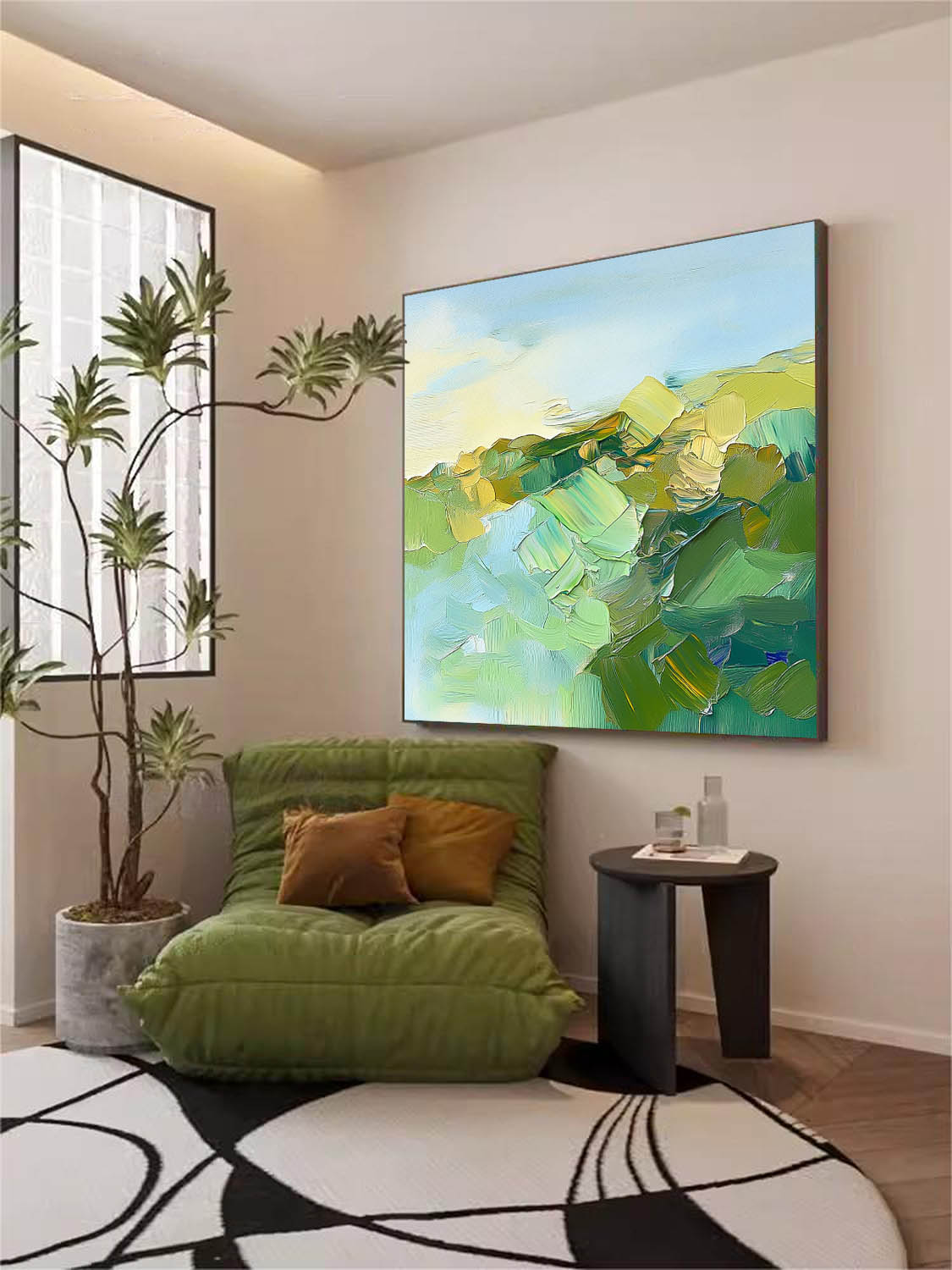 Wall Art Abstract Dynamic Brushstroke Elegant