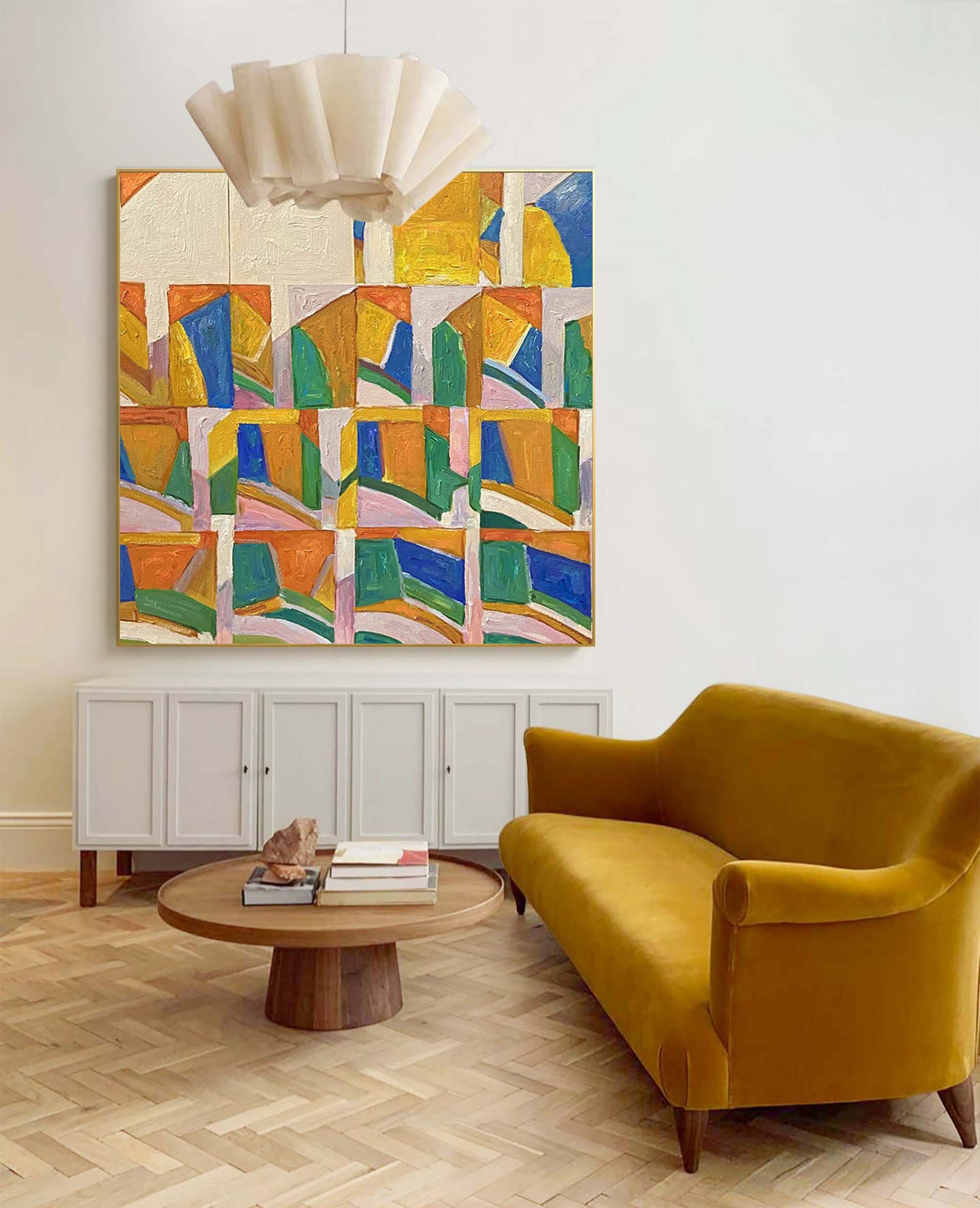 Wall Art Abstract Maximalist Color Block Grid