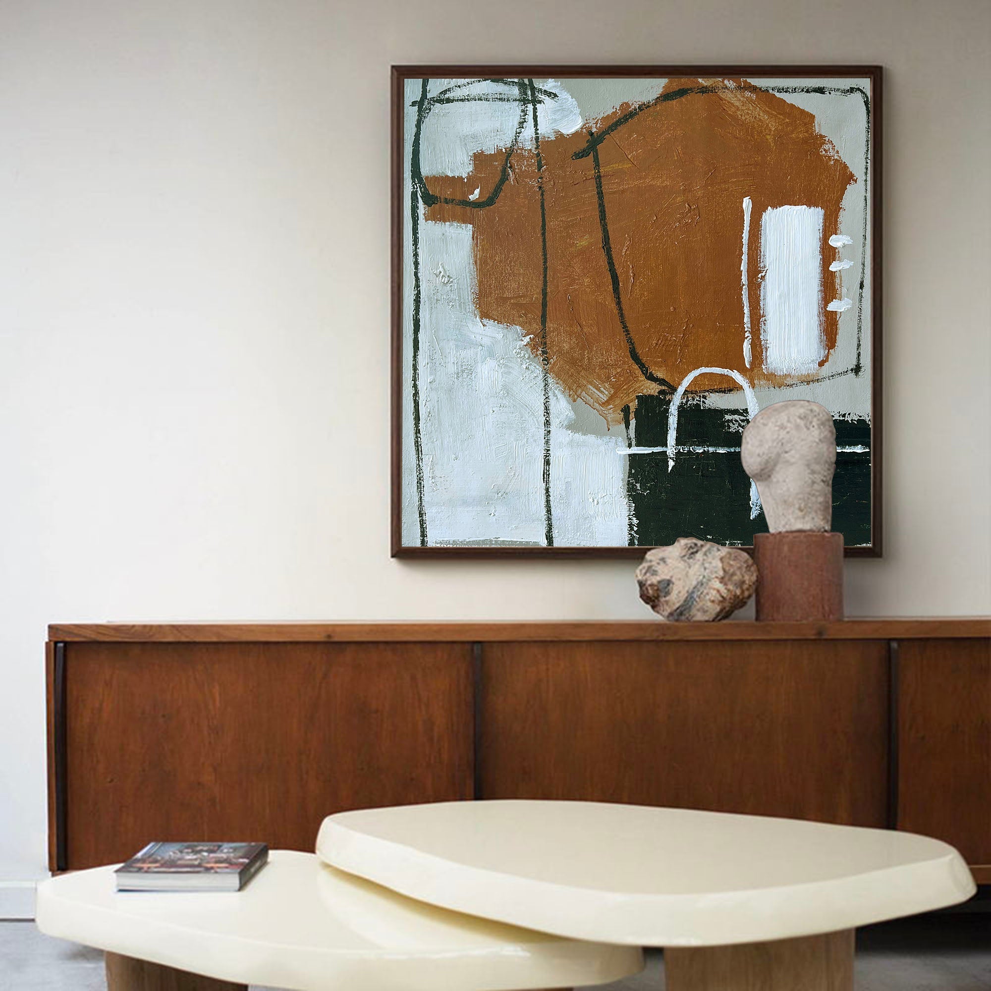 Black And Brown Abstract Painting #ABAS73