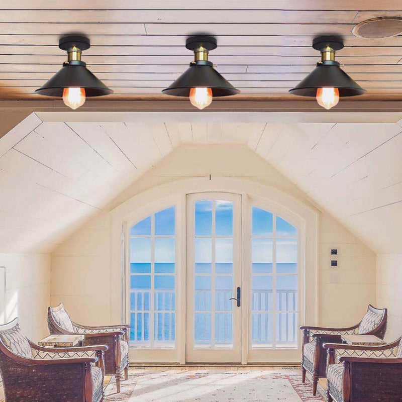 Austin Industrial Cone Metal Ceiling Light, Black - Neutralighting