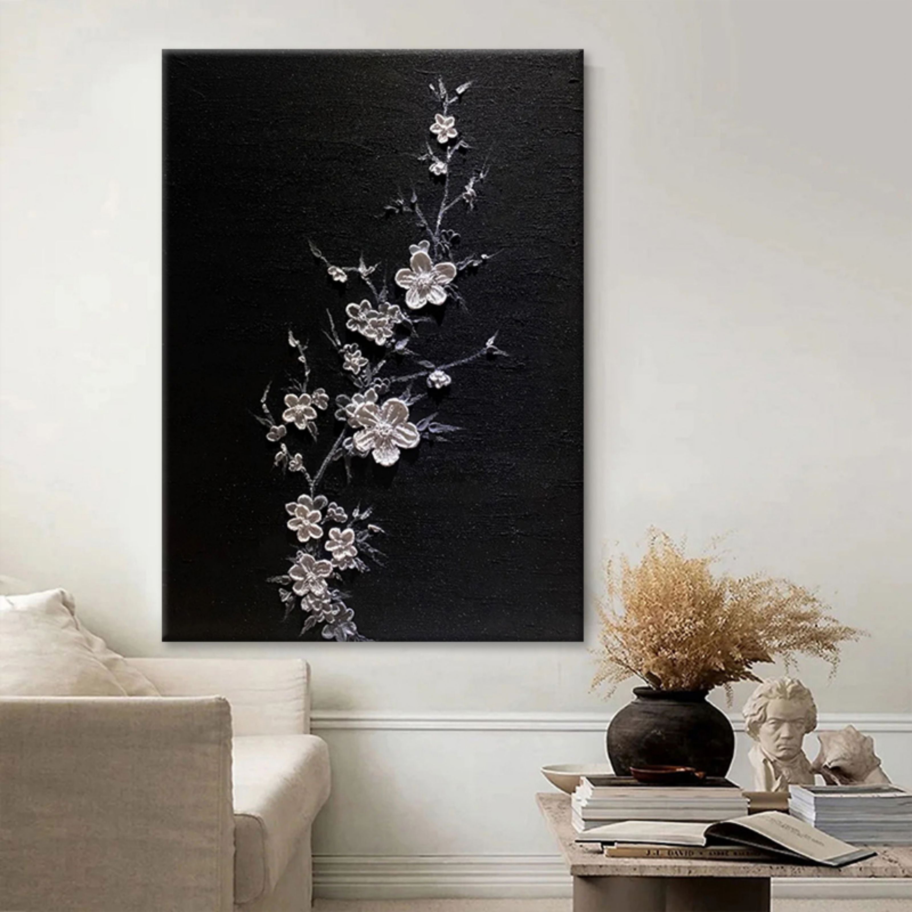 Wall Art Sculpted Flower Calm Serene Modern