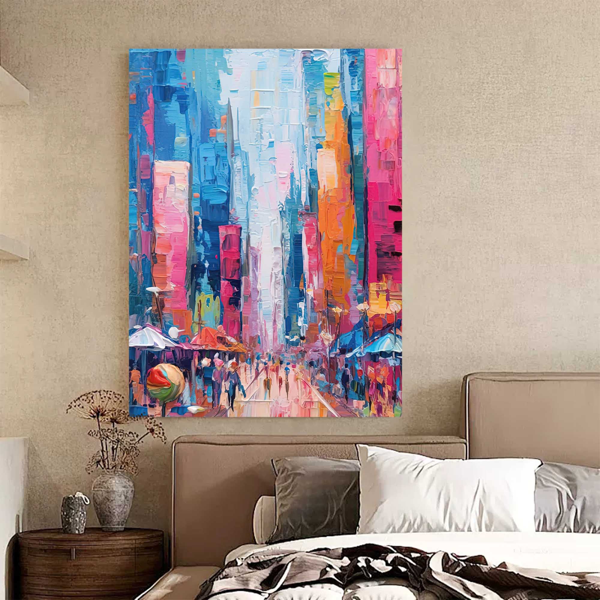 Wall Art Architecture Dopamine Colorful City Street