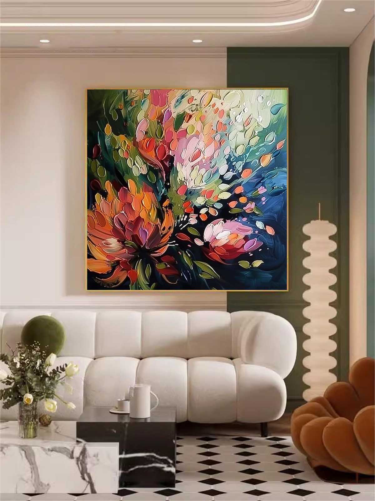 Wall Art Multicolor Flower Bouquet
