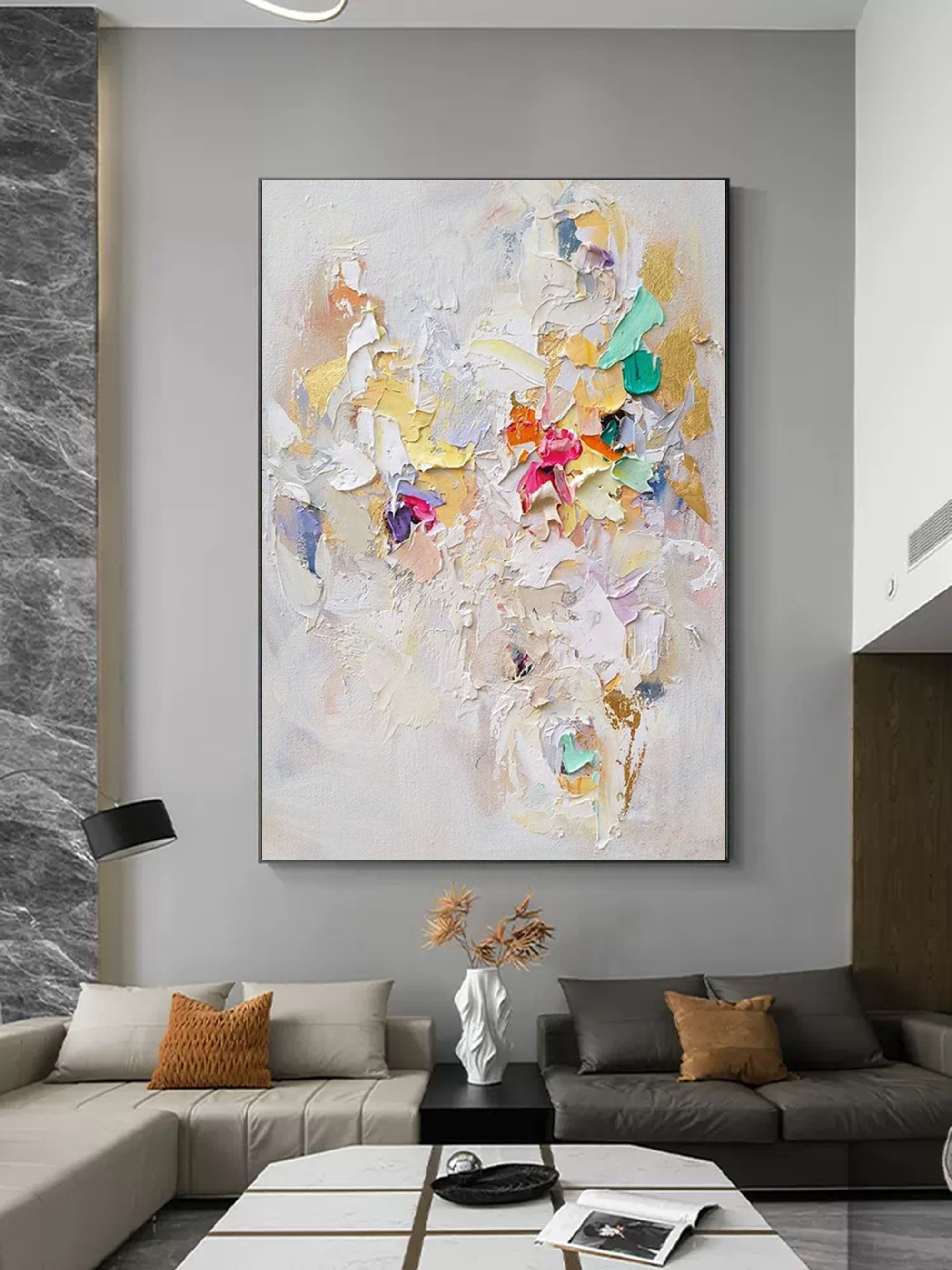 Plaster Art Texture Painting SG182 - Neutralighting