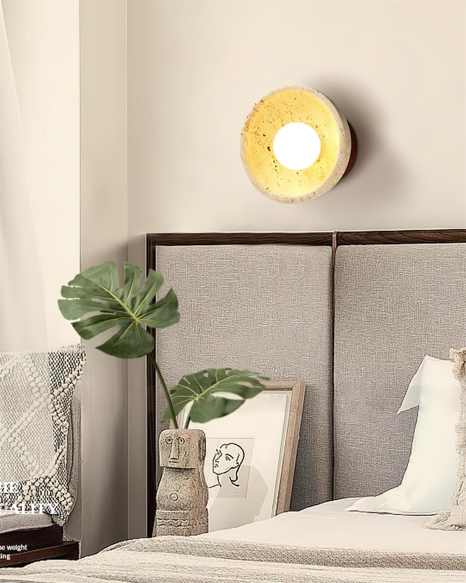 Wall Lamp Travertine Body Modern Minimalist Accent Lighting Fixture - Neutralighting