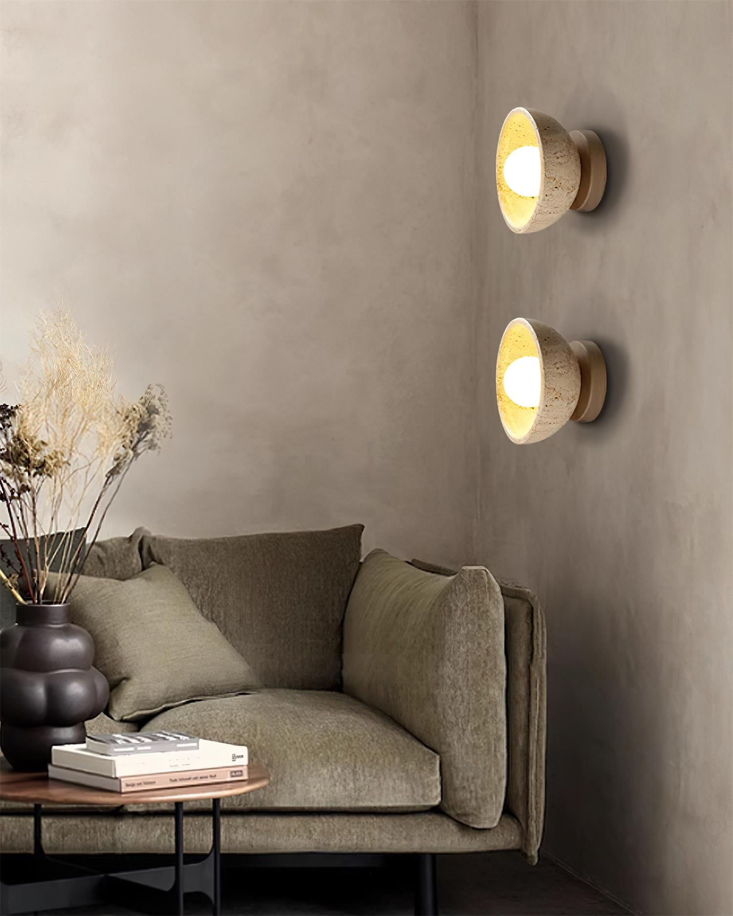 Wall Lamp Travertine Body Modern Minimalist Accent Lighting Fixture - Neutralighting