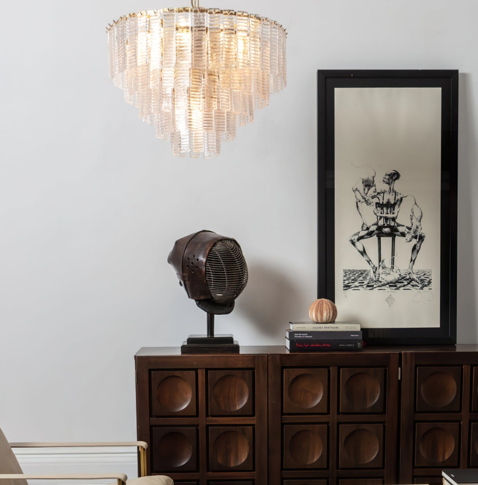 Aurora Chandelier Pink Murano Glass Layered Vintage Luxury