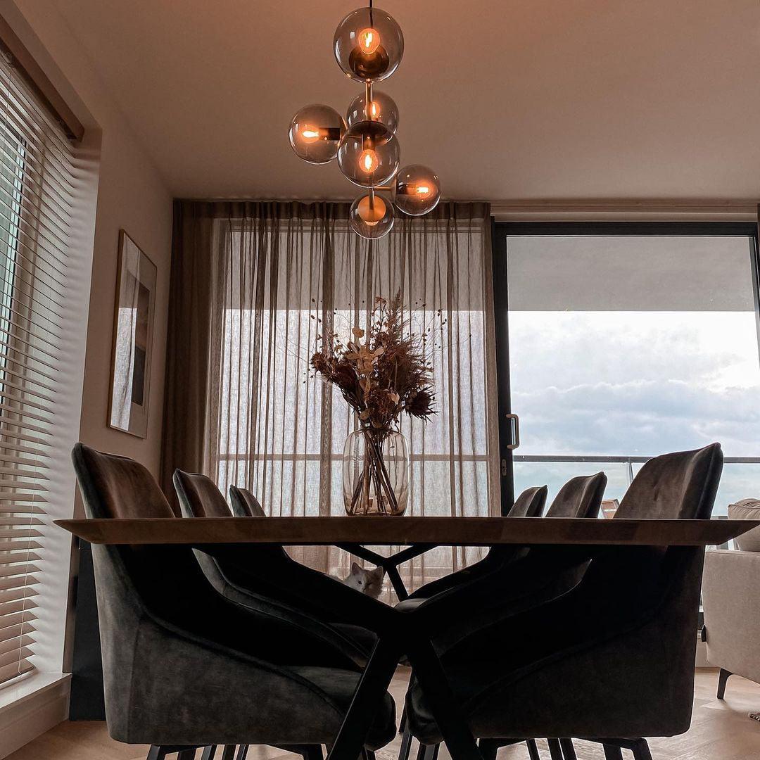 Valentina Industrial Long Linear Metal Hanging Bubble Multi Clear Glass Bulb Bedroom Pendant Light Brass/Black - Neutralighting