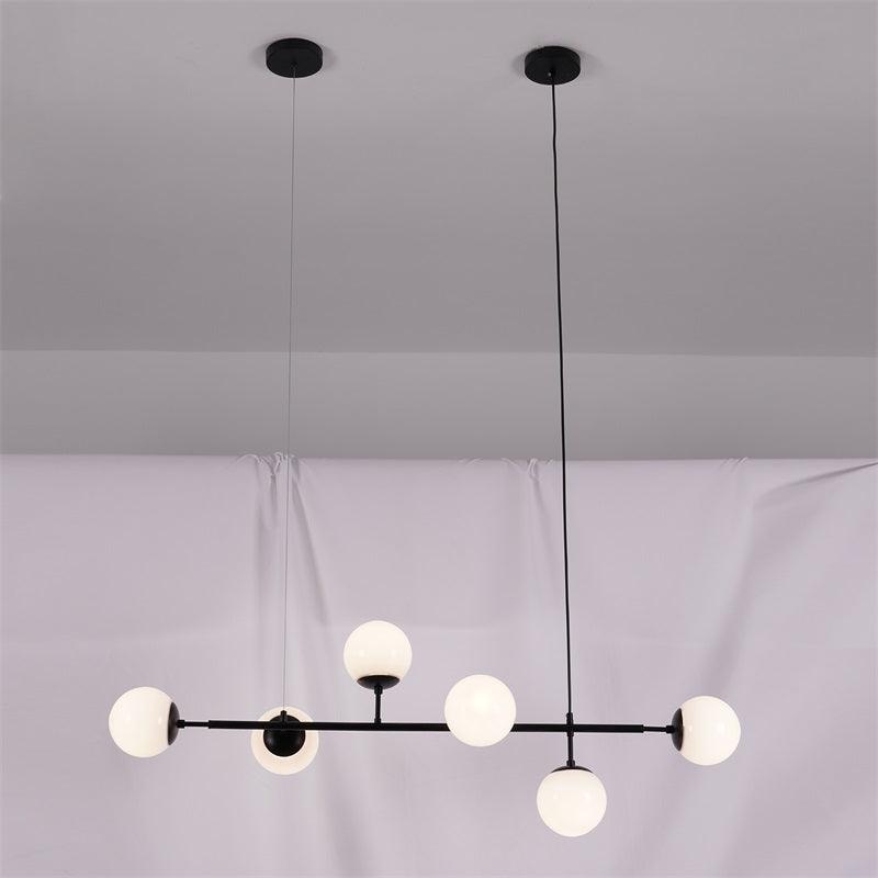 Valentina Industrial Long Linear Metal Hanging Bubble Multi Clear Glass Bulb Bedroom Pendant Light Brass/Black - Neutralighting