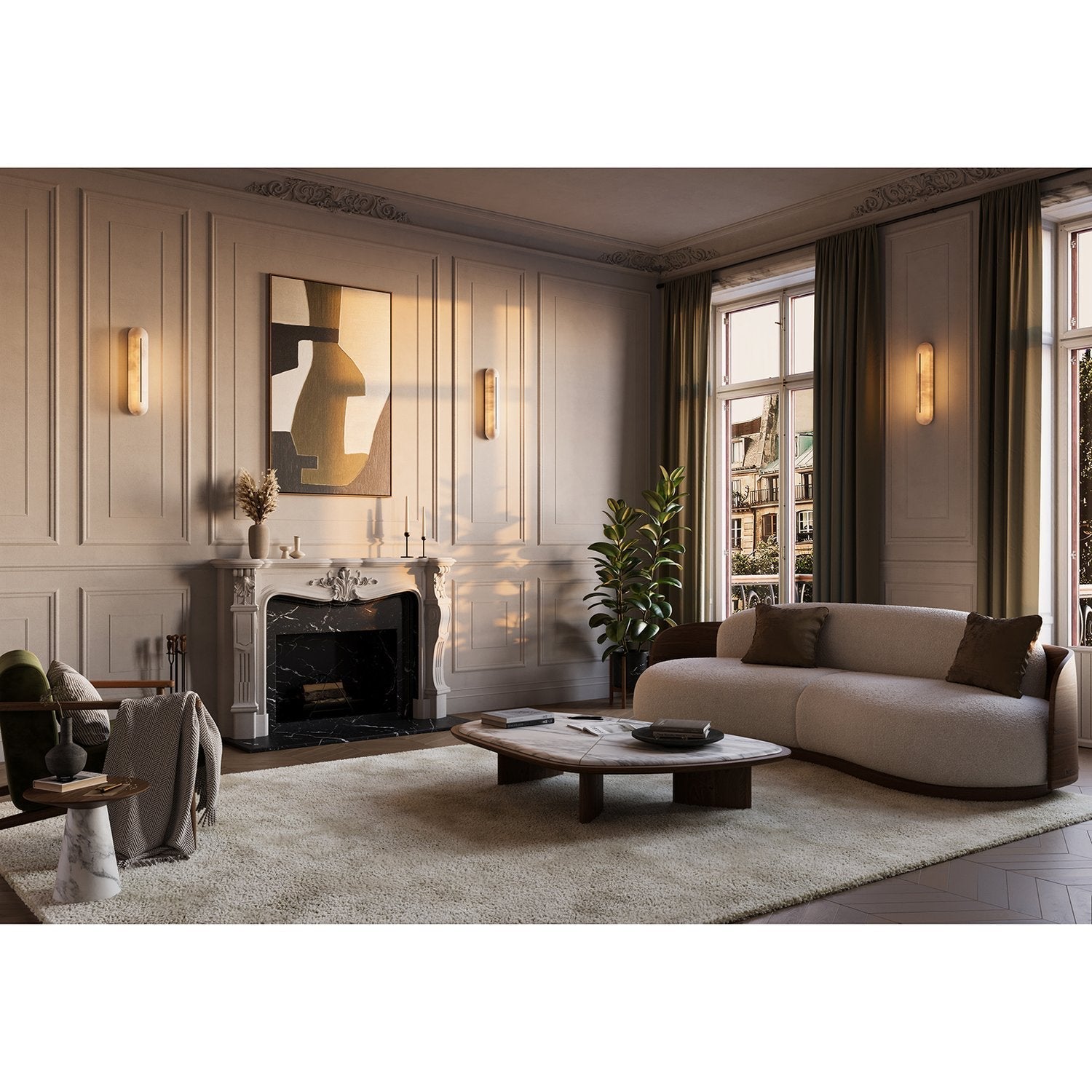 Armaryra Oblong Alabaster Wall Light - Neutralighting