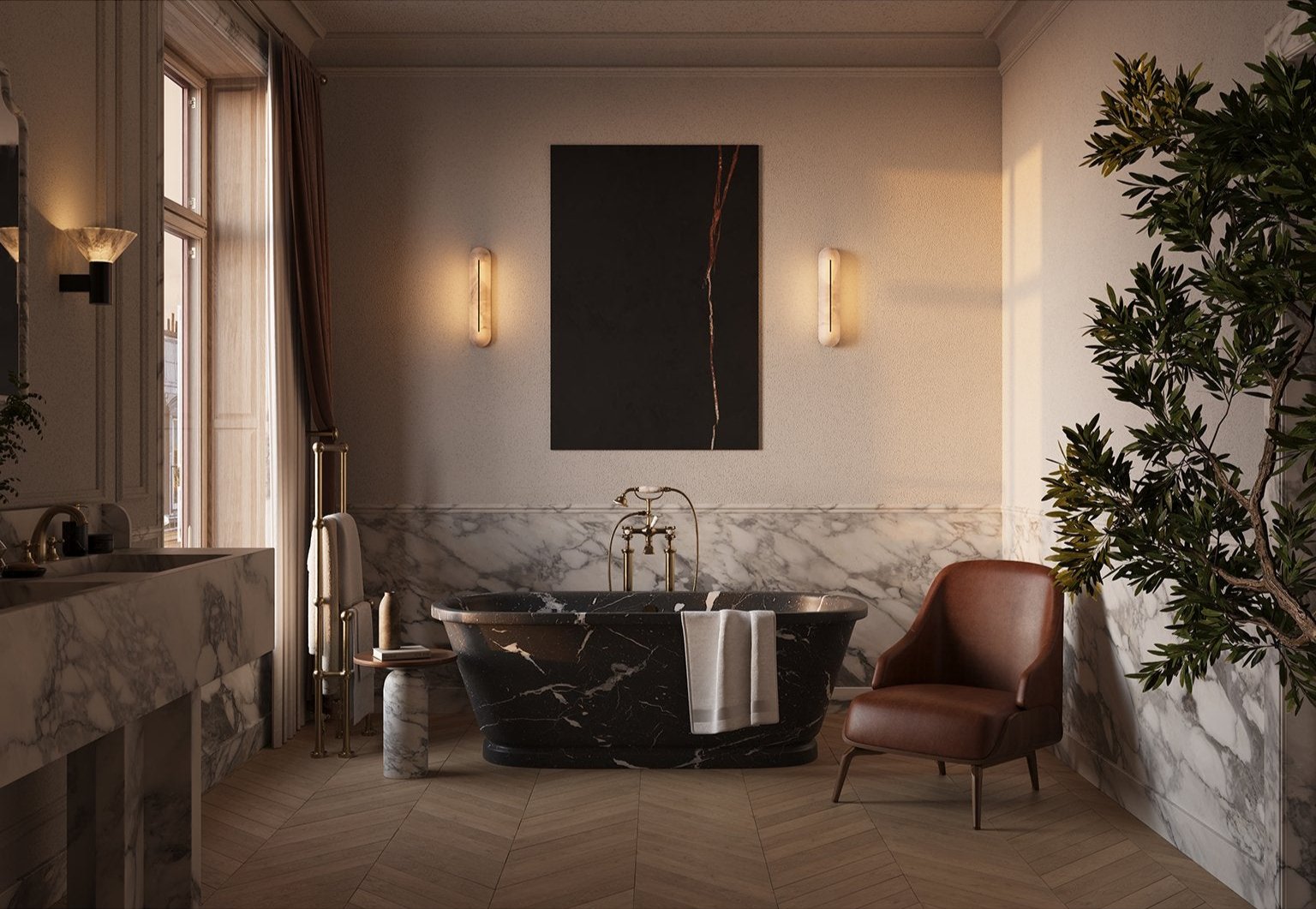 Armaryra Oblong Alabaster Wall Light - Neutralighting