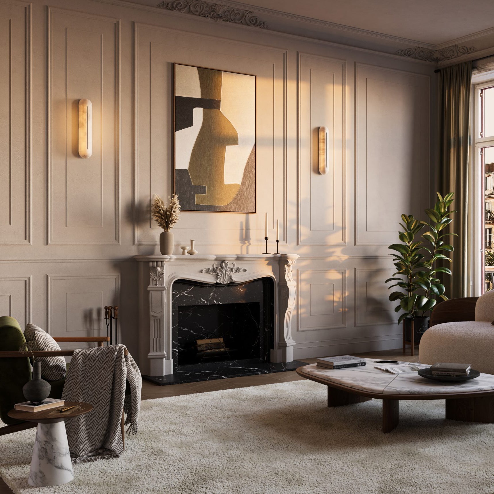 Armaryra Oblong Alabaster Wall Light - Neutralighting