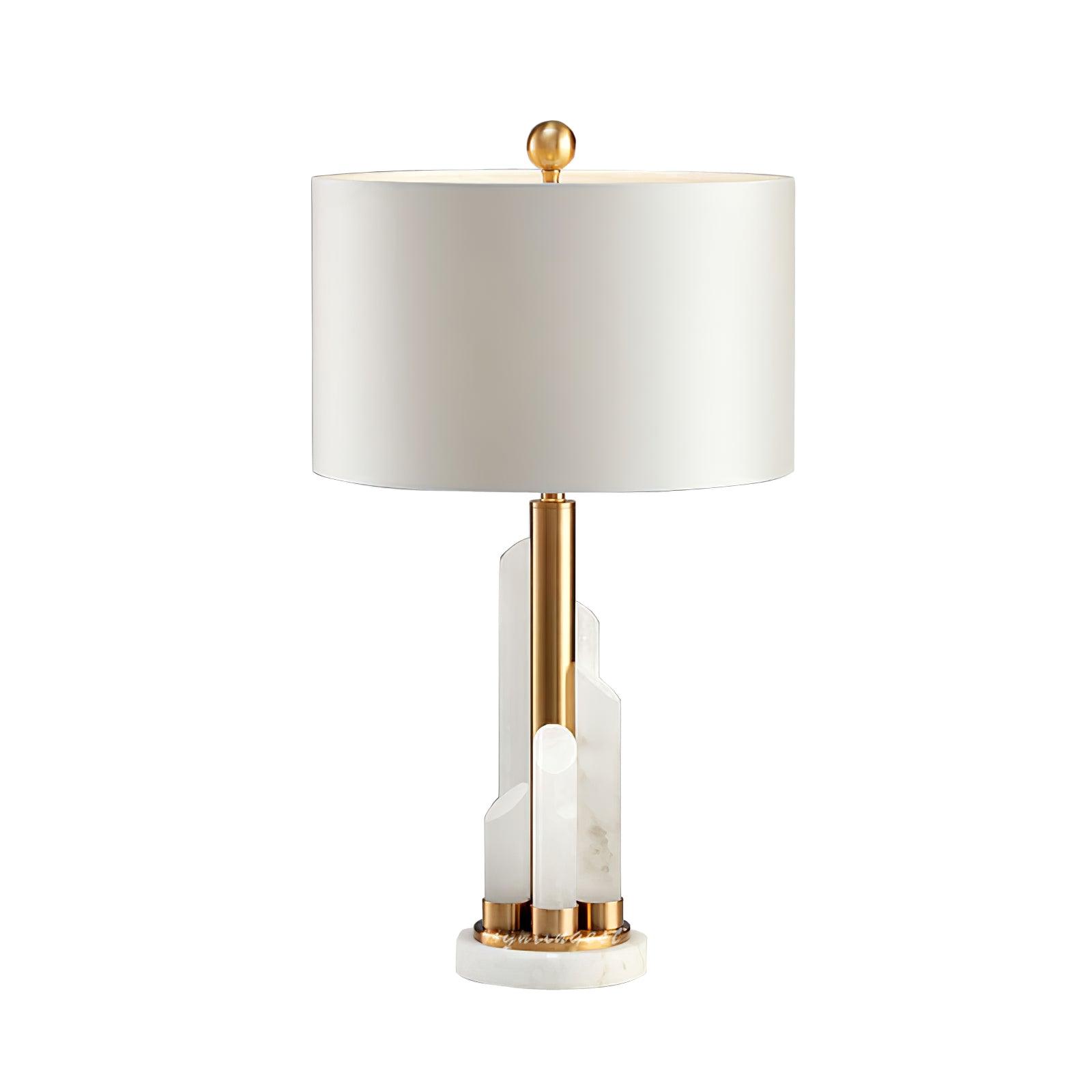 Olvenor Cylindrical Alabaster Table Lamp - Neutralighting