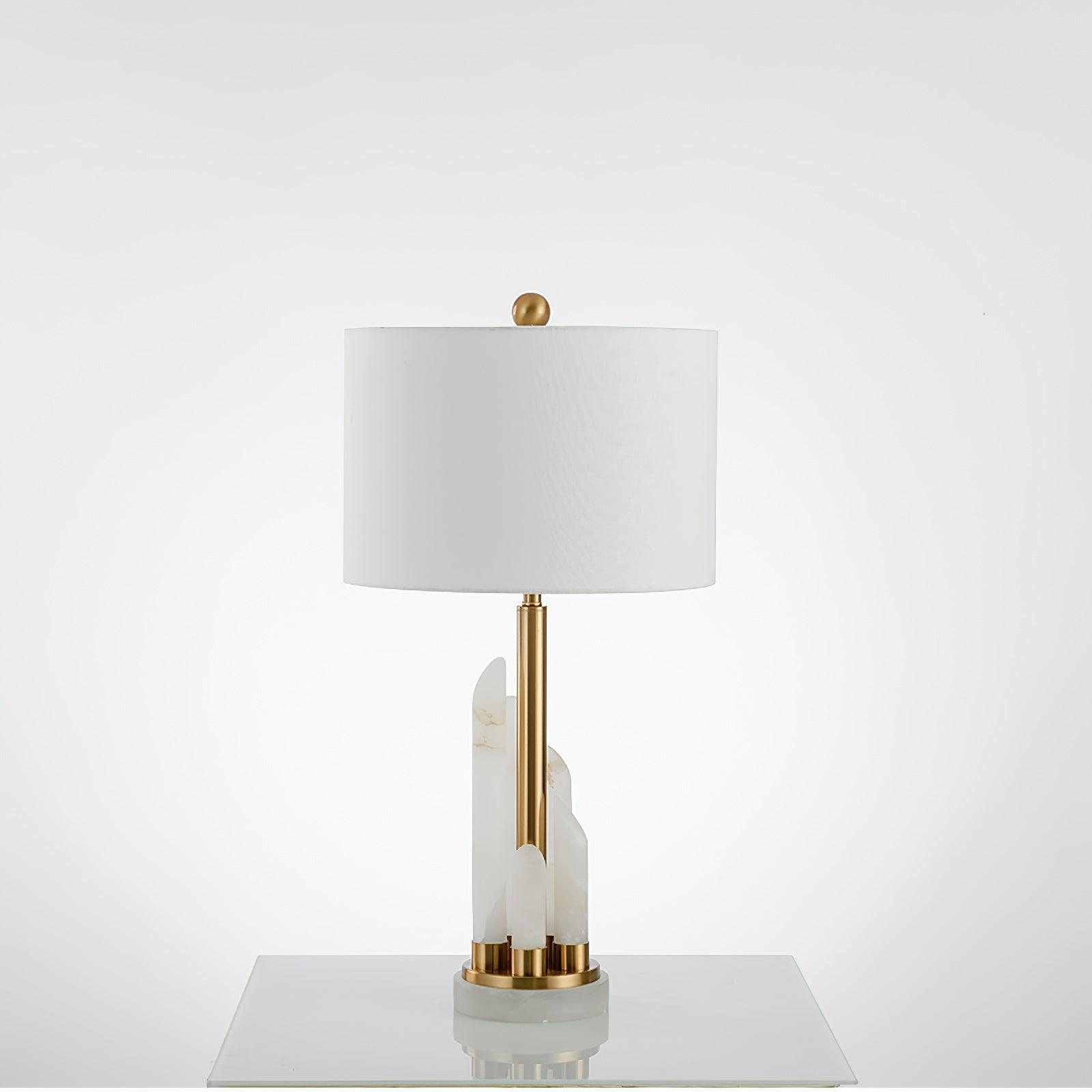 Olvenor Cylindrical Alabaster Table Lamp - Neutralighting