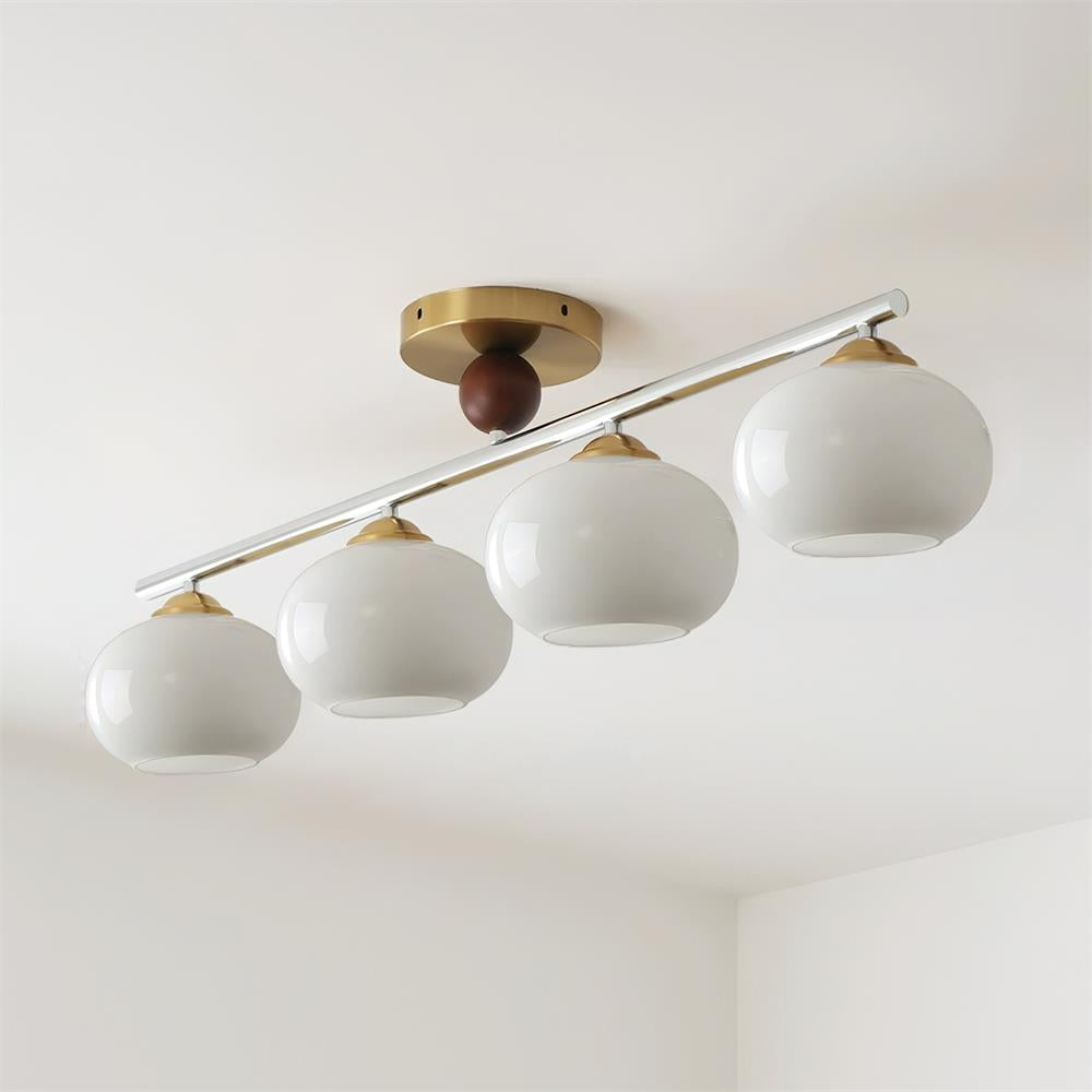 Aubrelle 4-Light Amber Glass Globe Ceiling Fixture - Neutralighting