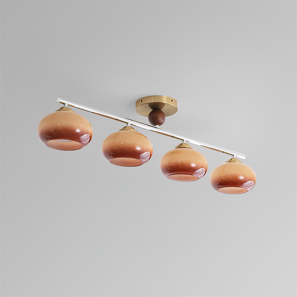 Aubrelle 4-Light Amber Glass Globe Ceiling Fixture - Neutralighting
